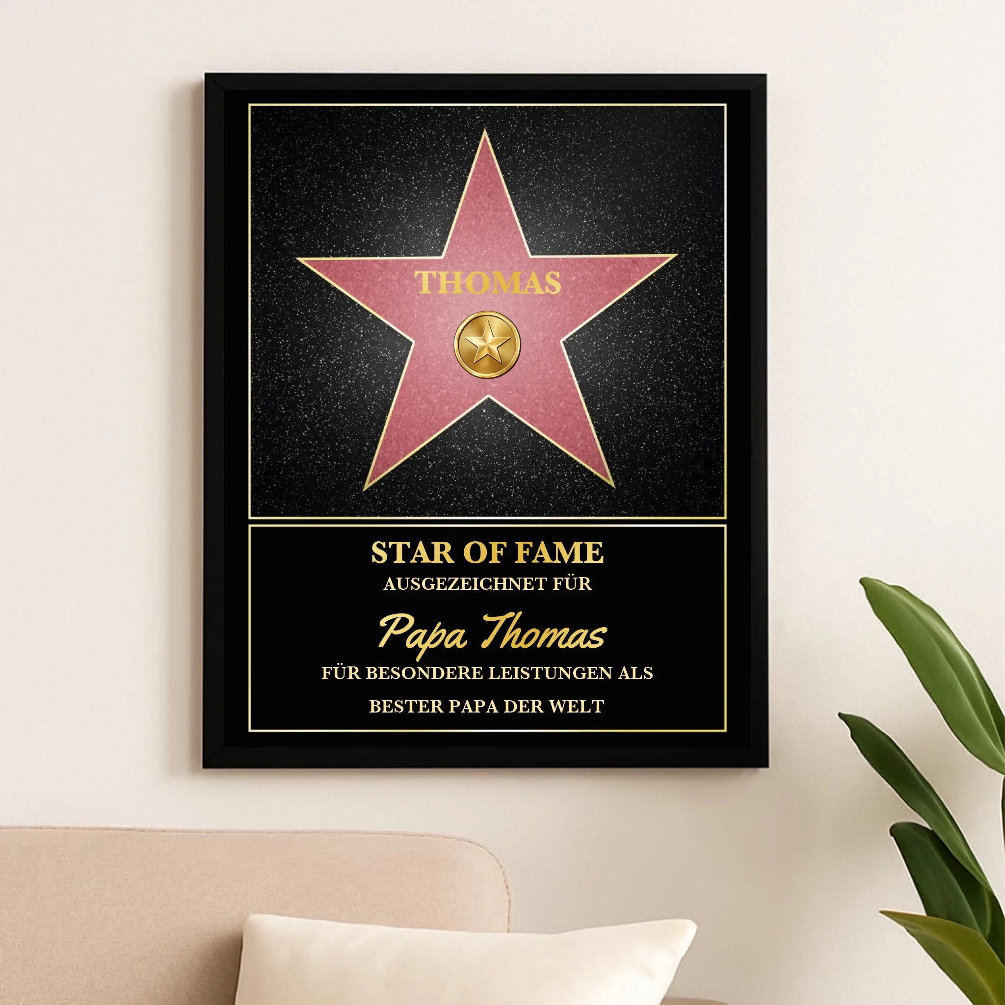 Personalisierter Walk of Fame Stern auf Plexiglas - Individuelles Geschenk mit Wunschname