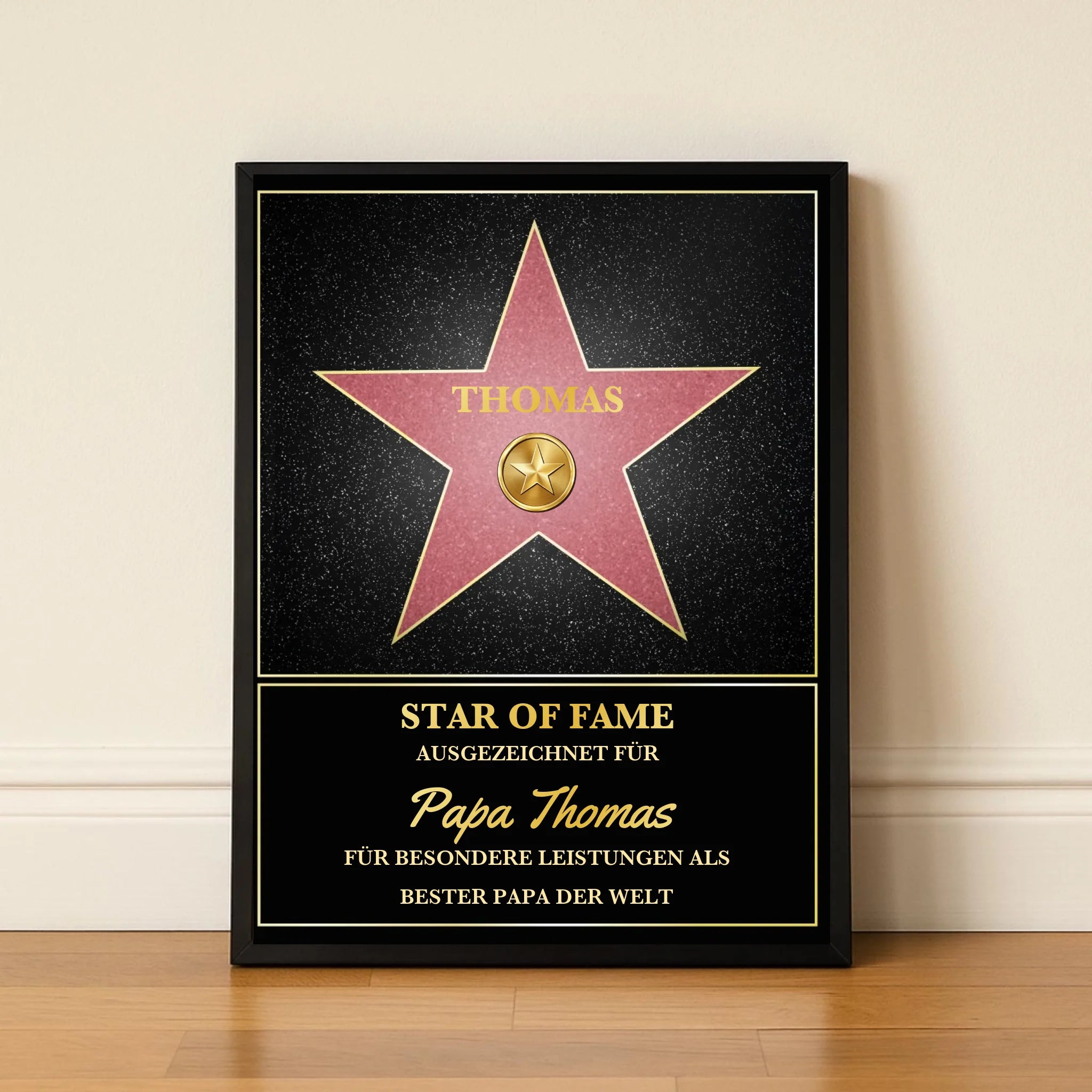 Personalisierter Walk of Fame Stern auf Plexiglas - Individuelles Geschenk mit Wunschname
