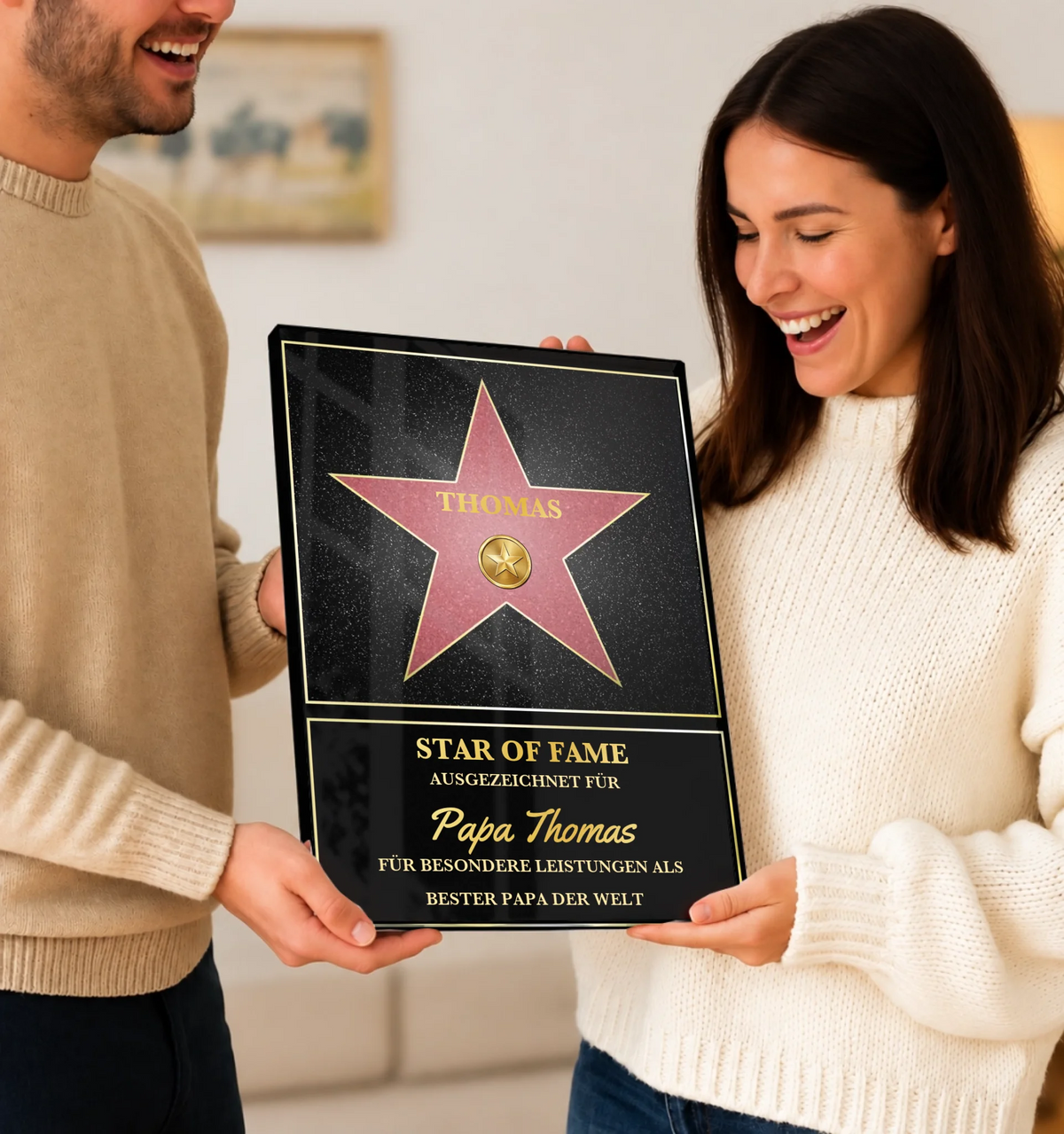 Personalisierter Walk of Fame Stern auf Plexiglas – Individuelles Geschenk mit Wunschname
