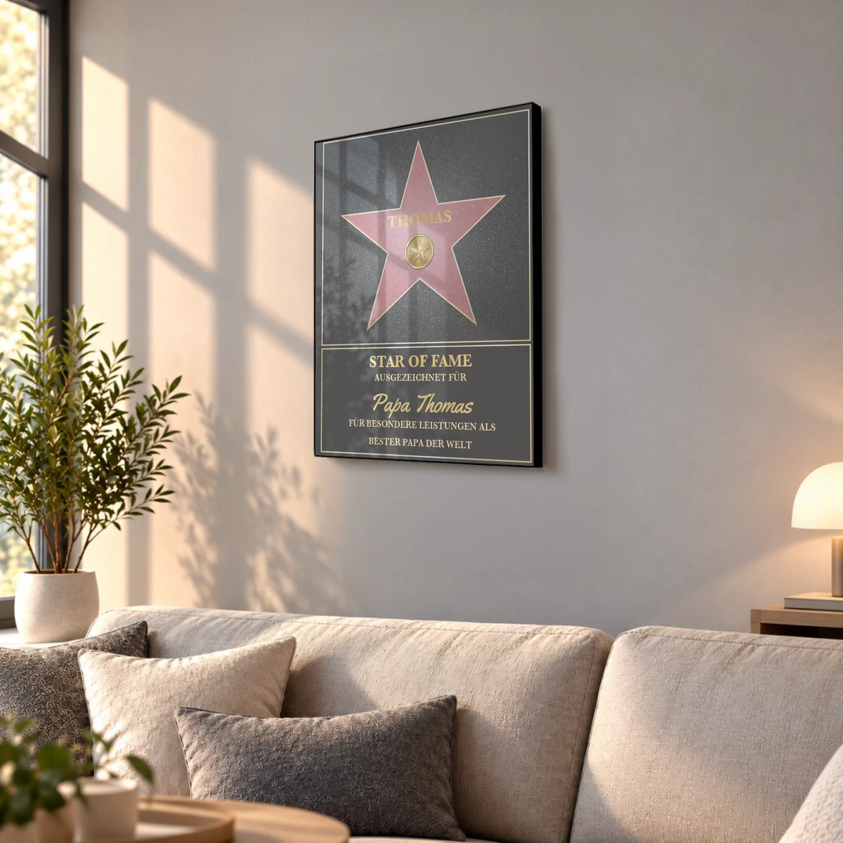 Personalisierter Walk of Fame Stern auf Plexiglas – Individuelles Geschenk mit Wunschname