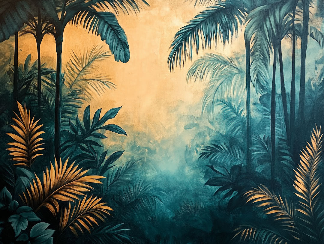 Selbstklebende Fototapeten für die Wand, elegante Blätter für eine natürliche Atmosphäre - LIST035