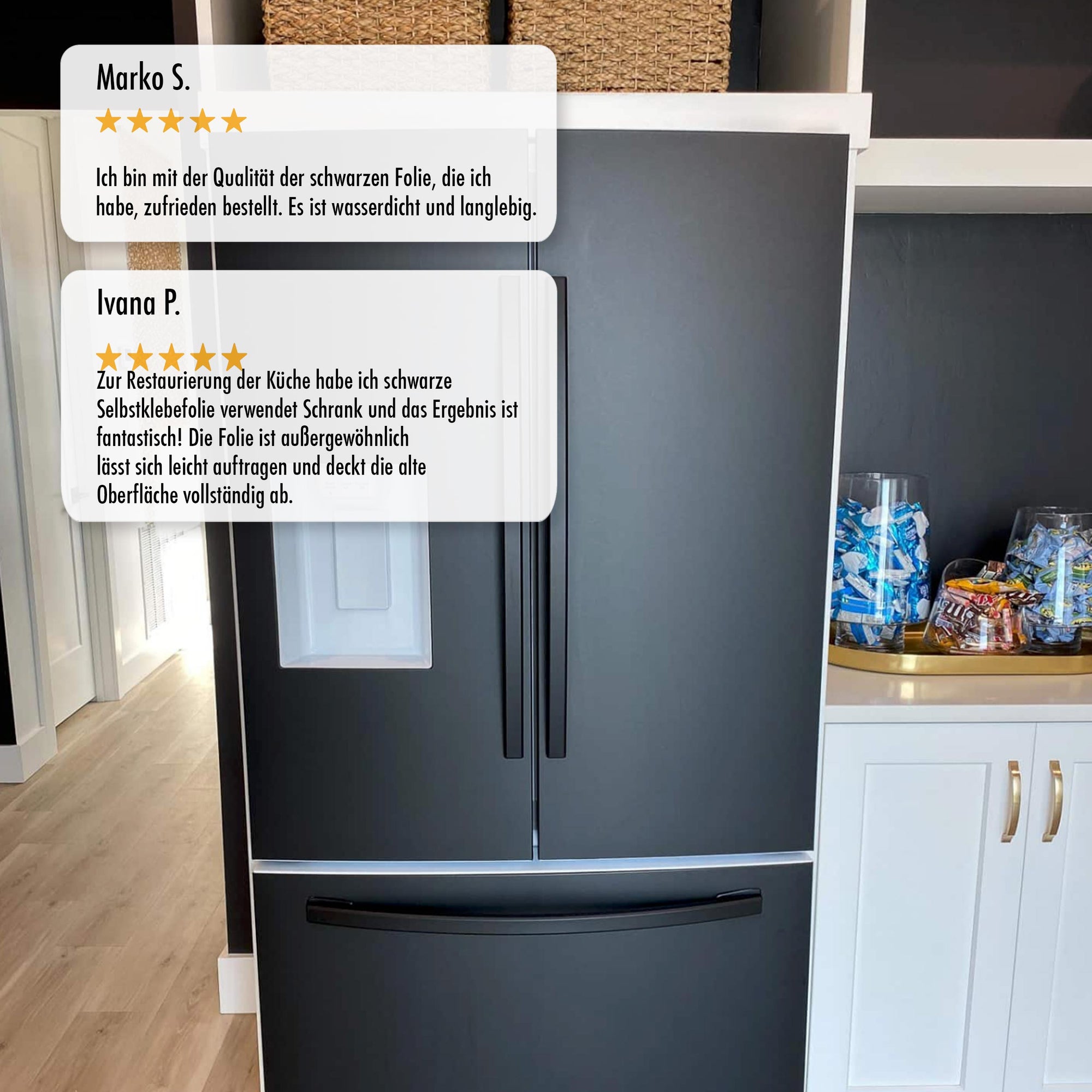 Schwarze Selbstklebefolie für Küchen