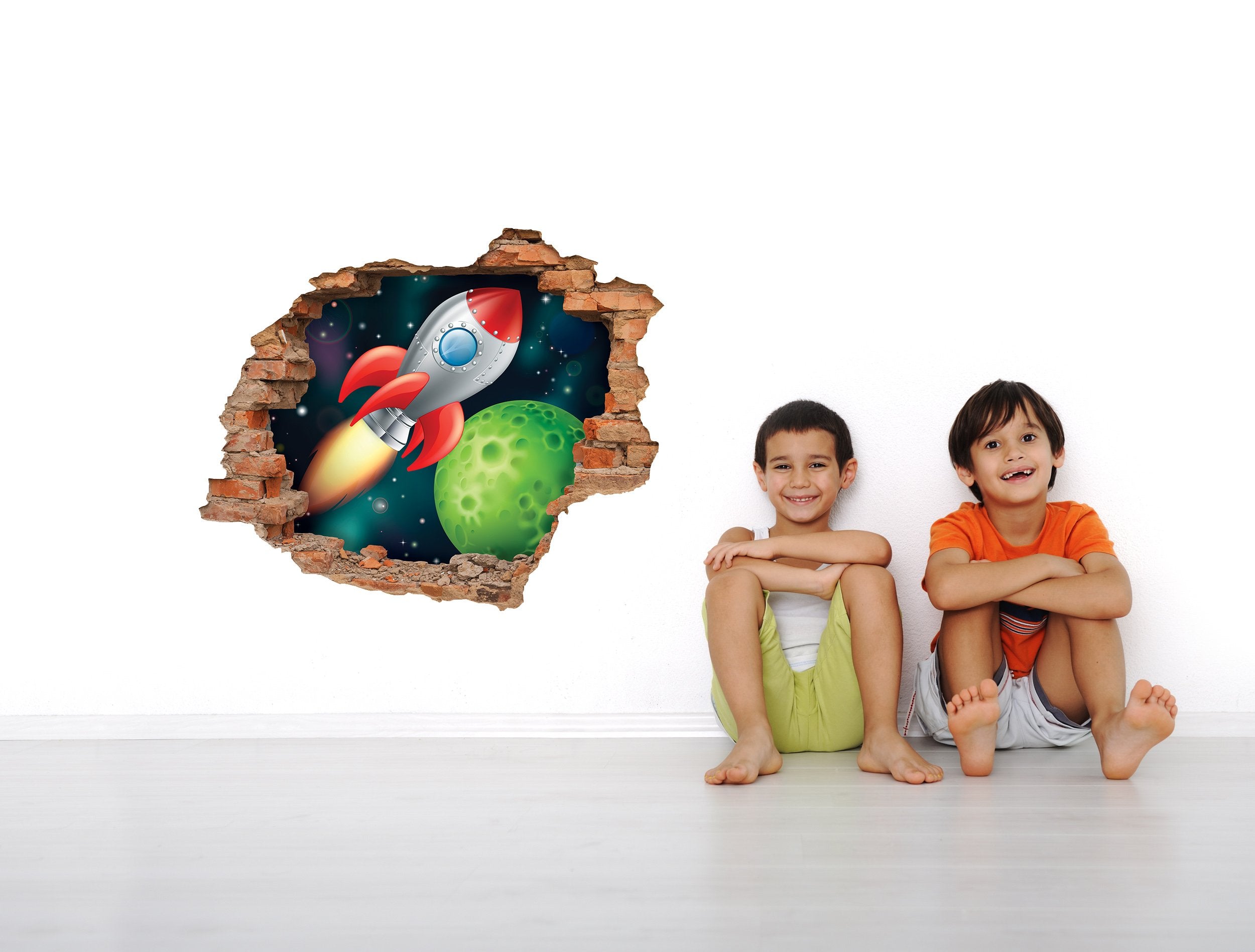 3D Kunst Wandaufkleber Raumschiff - 3D053 - life-decor.de