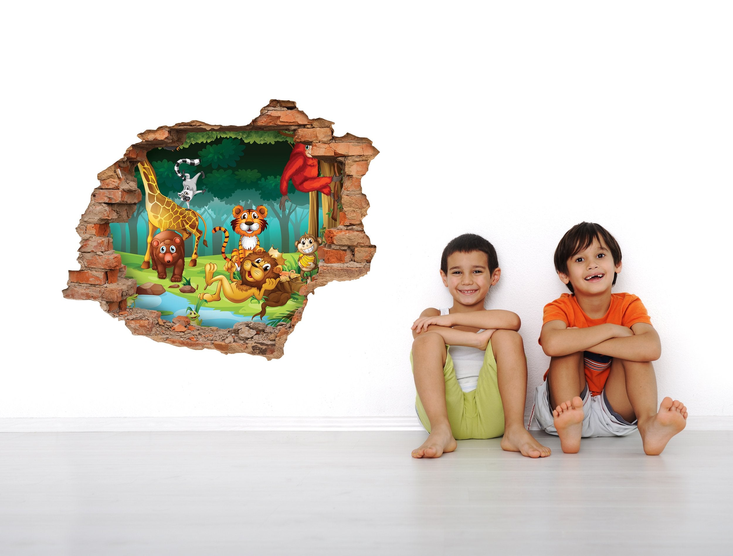 3D Kunst Wandaufkleber Netter Wald - 3D019 - life-decor.de