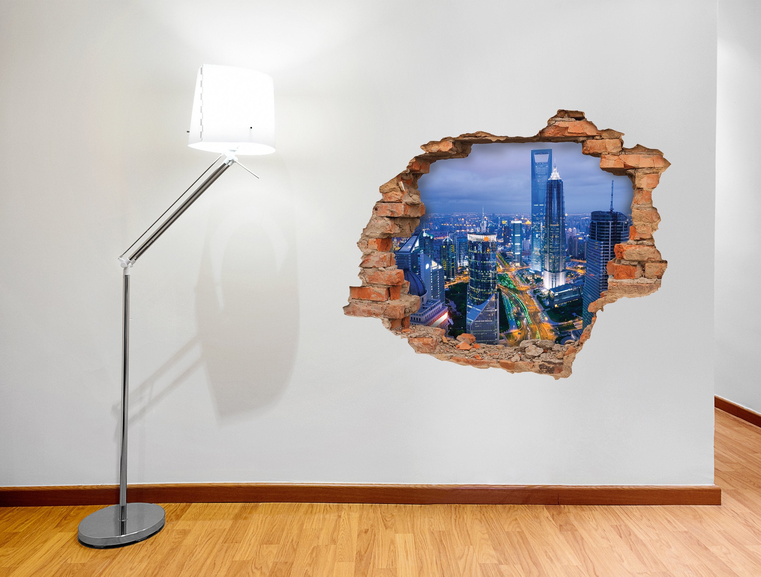 3D Kunst Wandaufkleber Stadt in der Nacht - 3D011 - life-decor.de