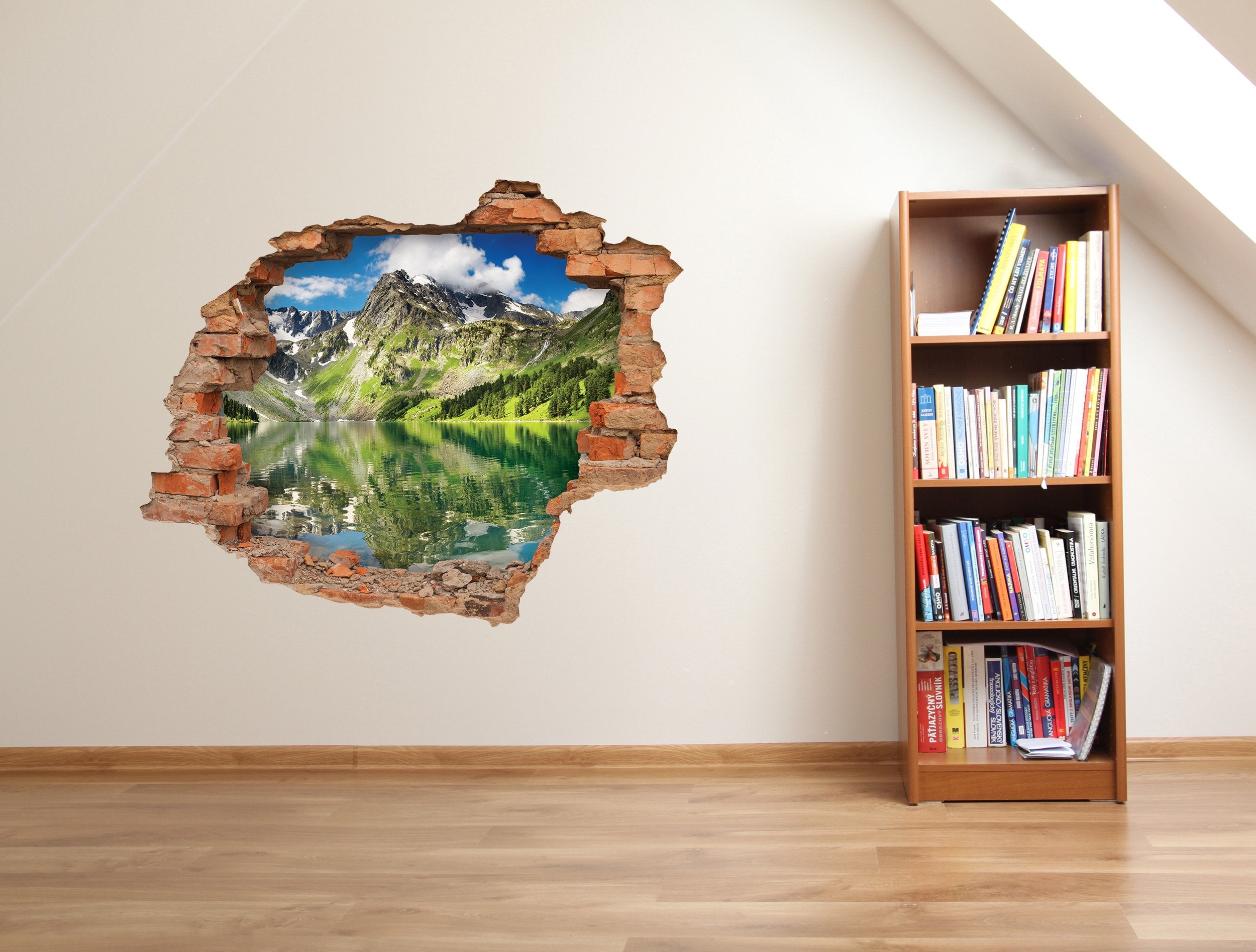 3D Kunst Wandaufkleber Bergwasser - 3D023 - life-decor.de