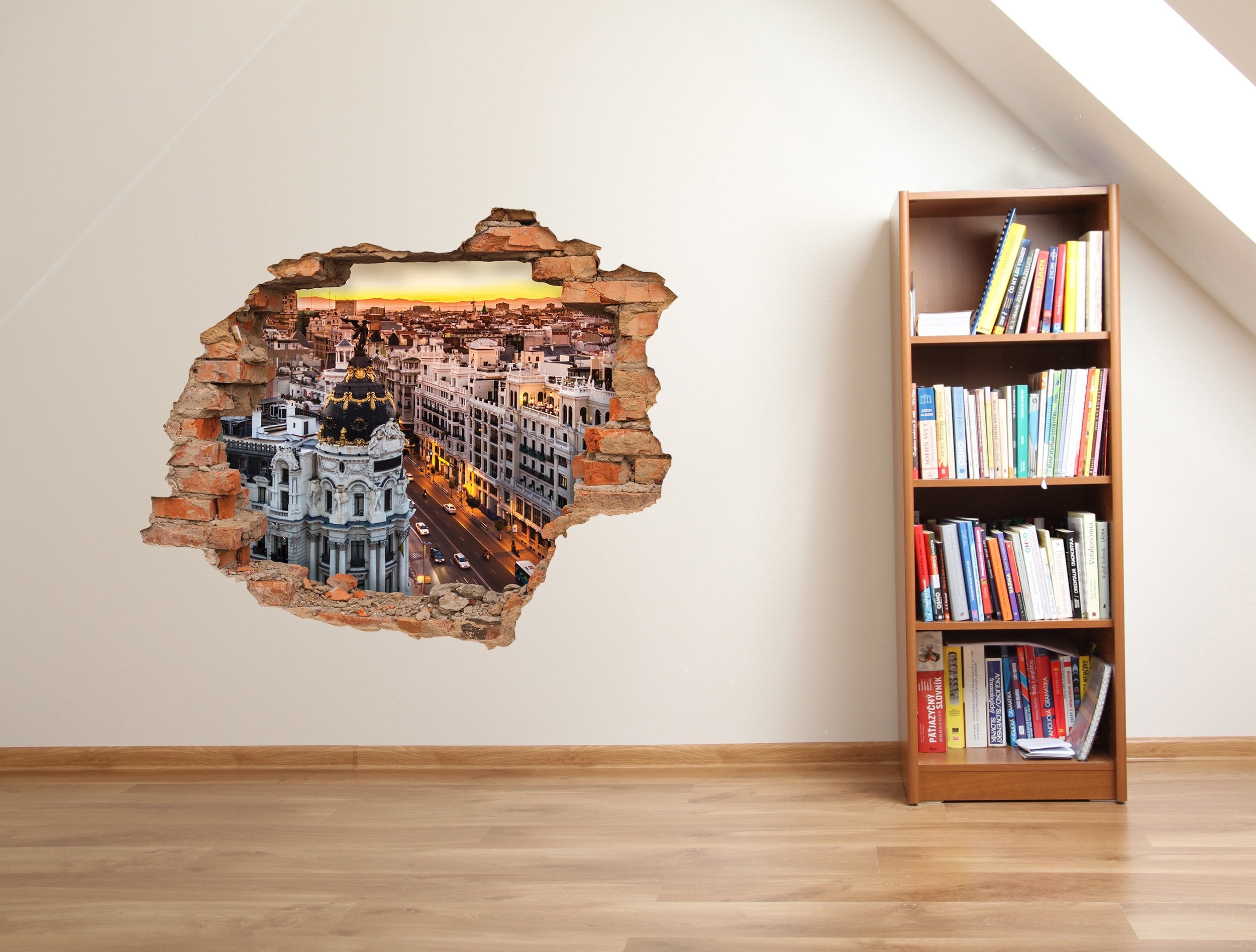 3D Kunst Wandaufkleber Stadt, Dorf - 3D014 - life-decor.de