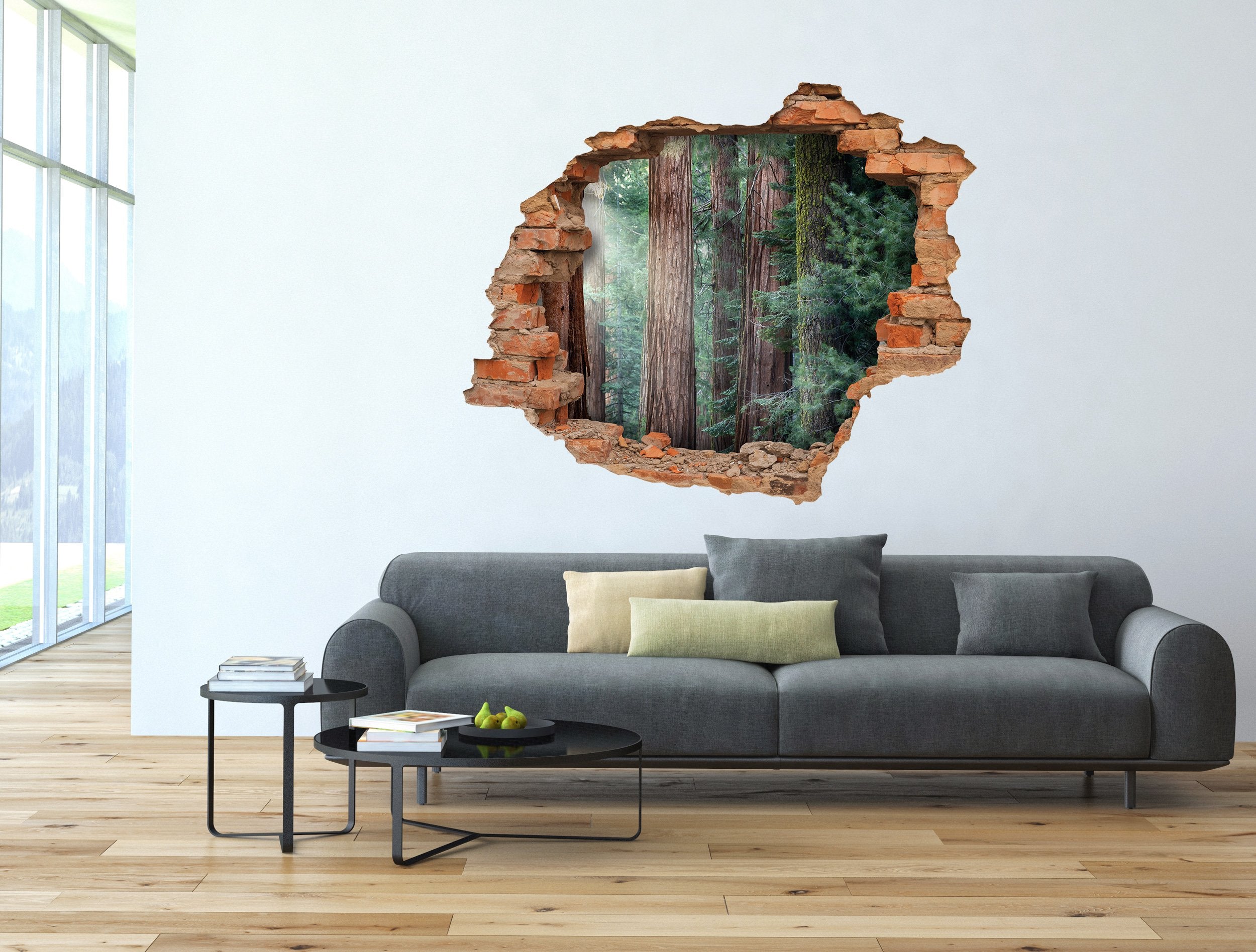 3D Kunst Wandaufkleber Wald - 3D010 - life-decor.de