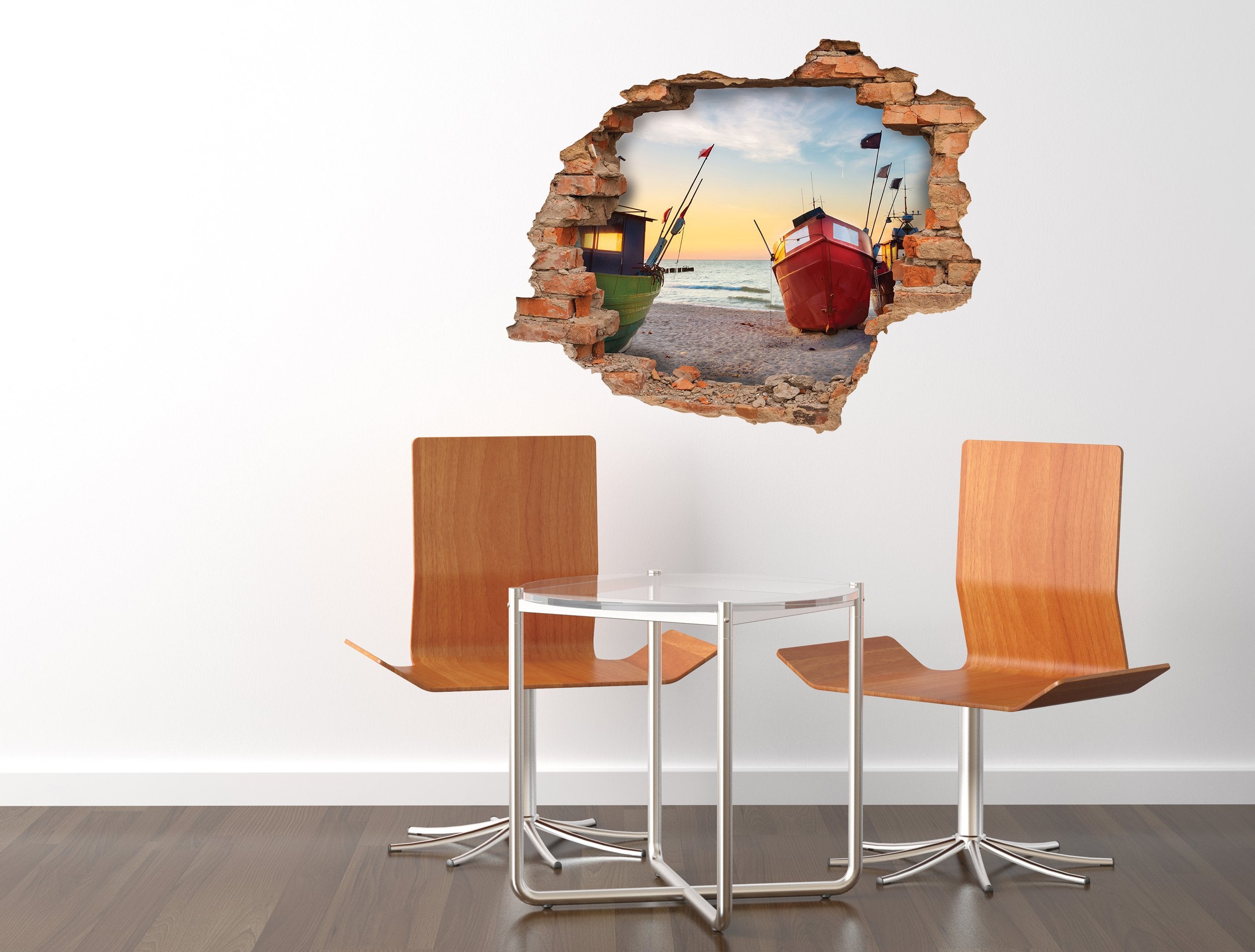 3D Kunst Wandaufkleber Schiff - 3D004 - life-decor.de