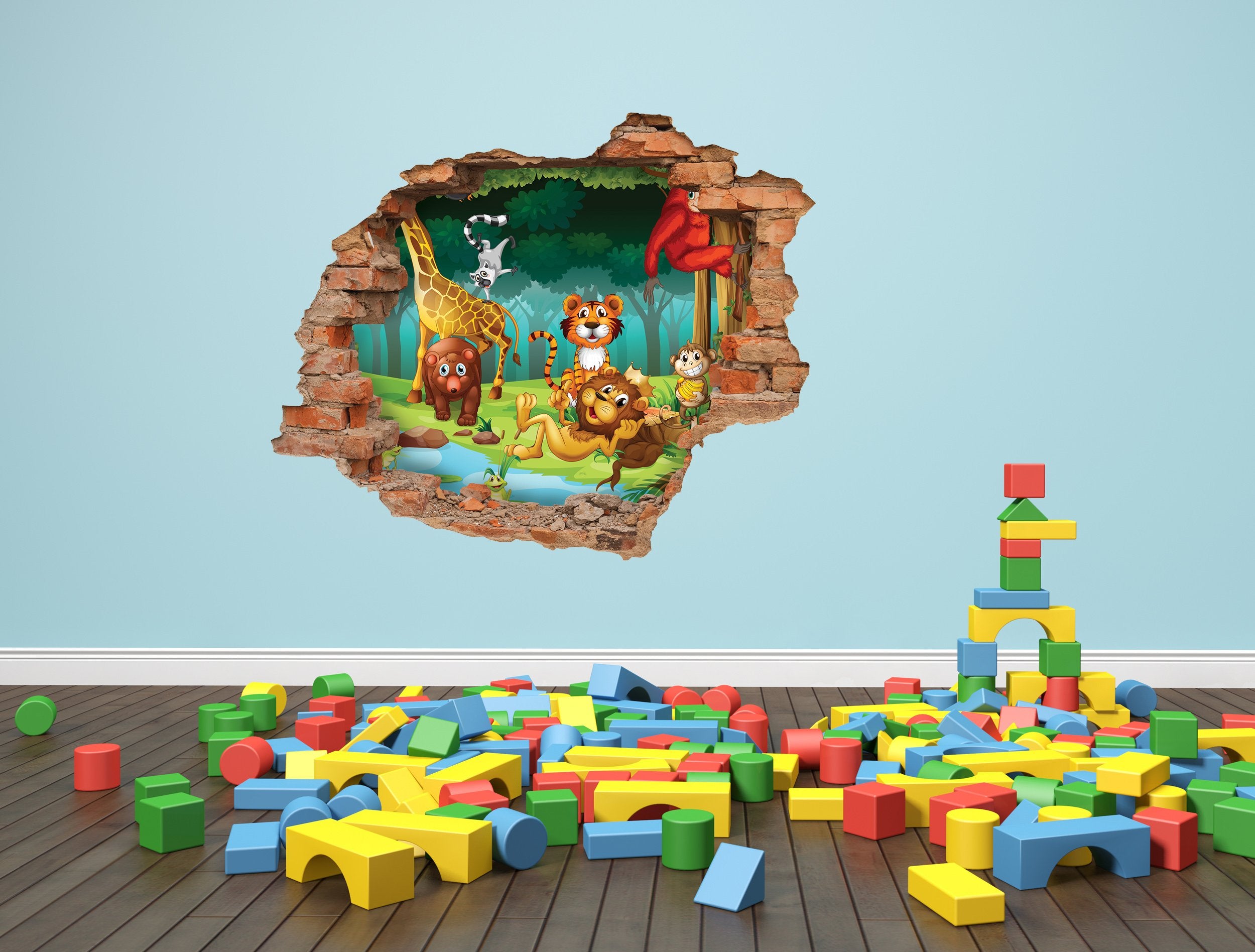 3D Kunst Wandaufkleber Netter Wald - 3D019