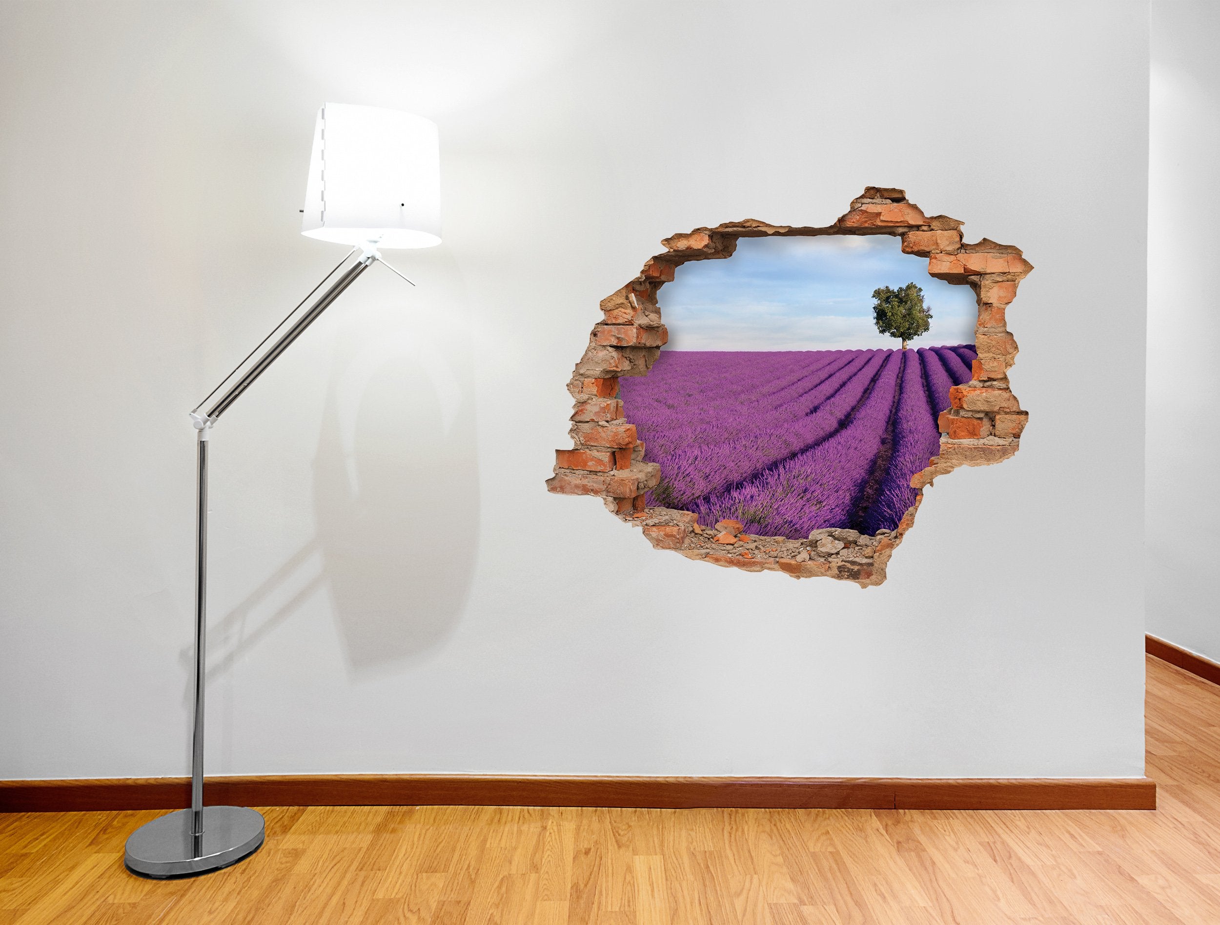 3D Kunst Wandaufkleber Feld voller Blumen - 3D026