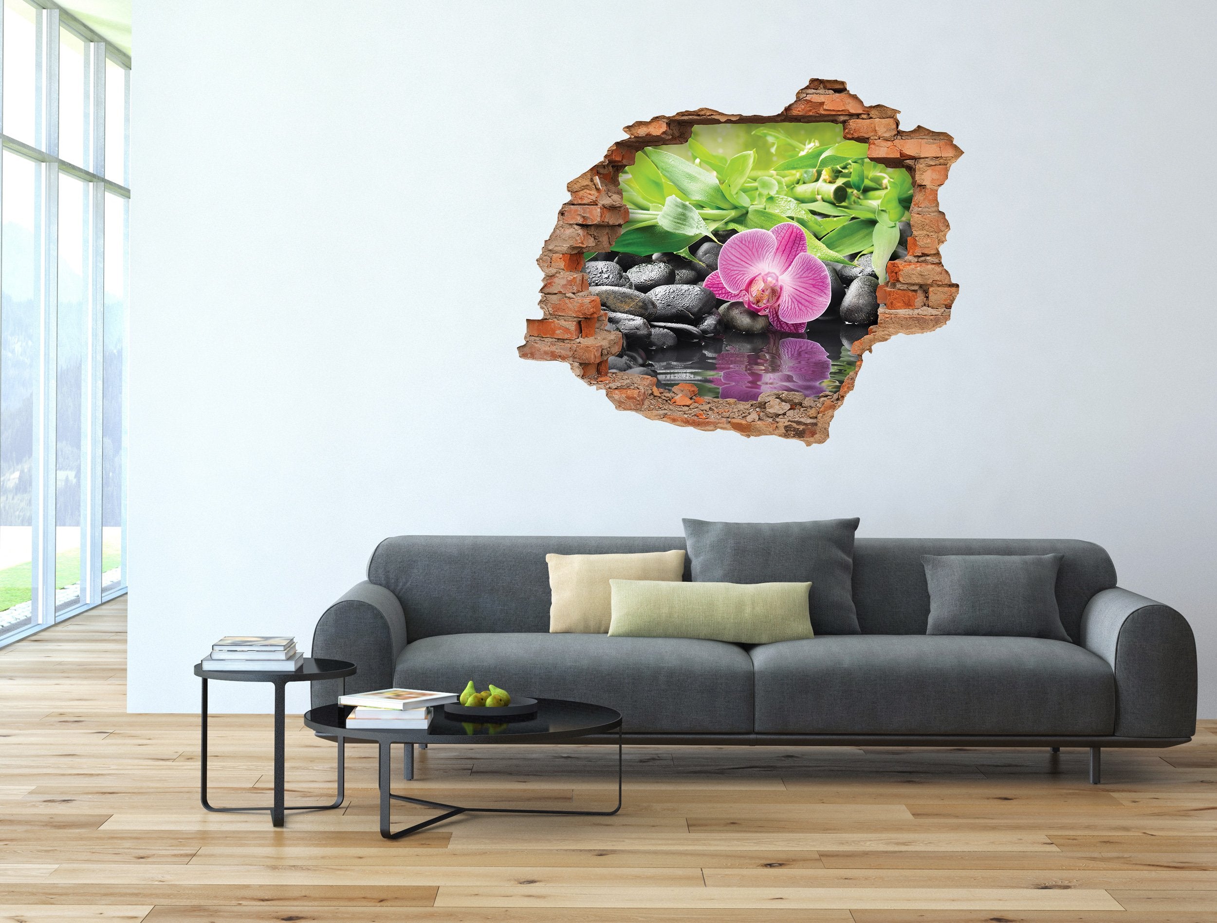 3D Kunst Wandaufkleber Grüner Stein - 3D045