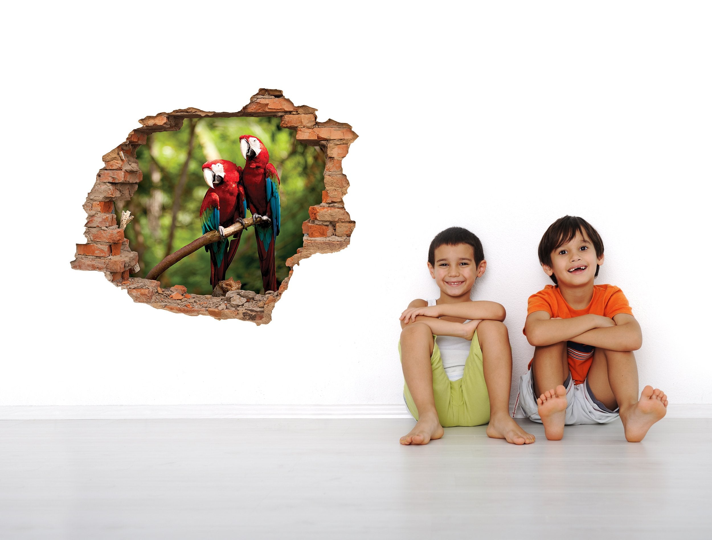 3D Kunst Wandaufkleber Papageien - 3D027