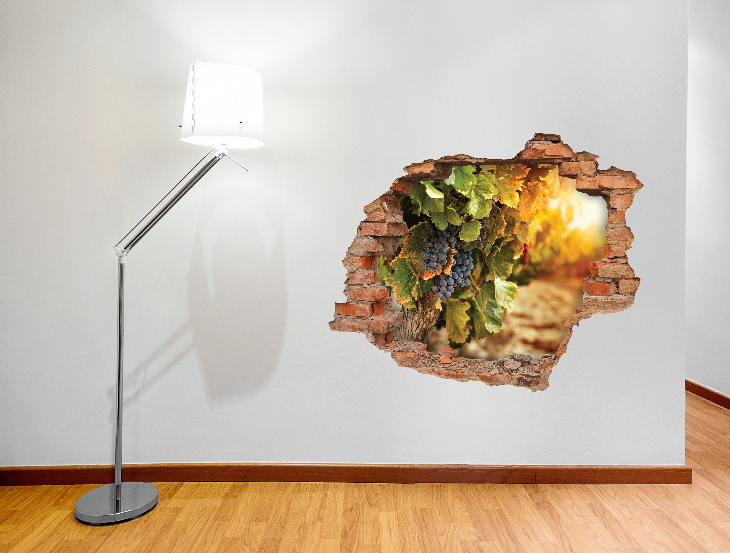 3D Kunst Wandaufkleber Weinberg - 3D033 - life-decor.de