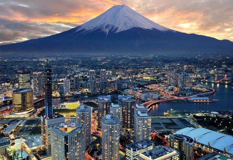 PVC Fototapete Yokohama City - ECO Wandbild Selbstklebende Tapete - 3D Vinyl Wandsticker XXL SW428