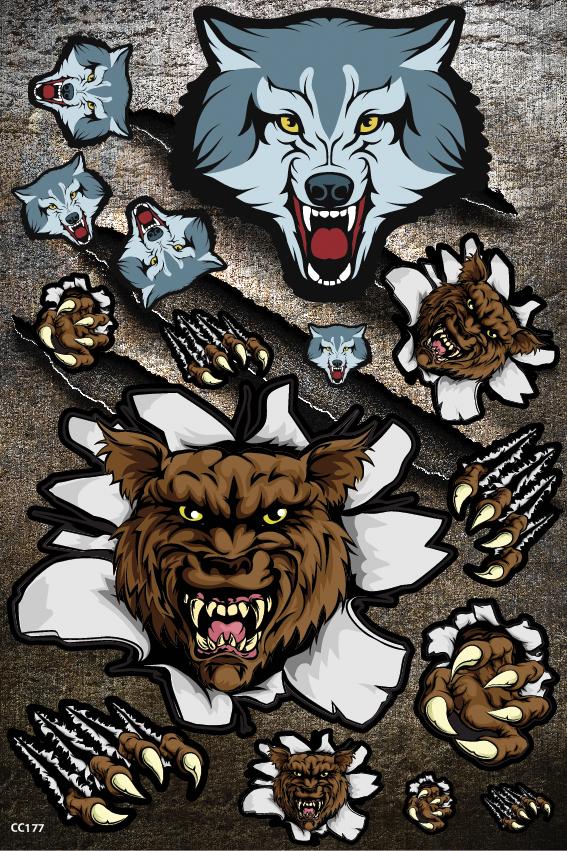 Wolf aufkleber für motoren - life-decor.de