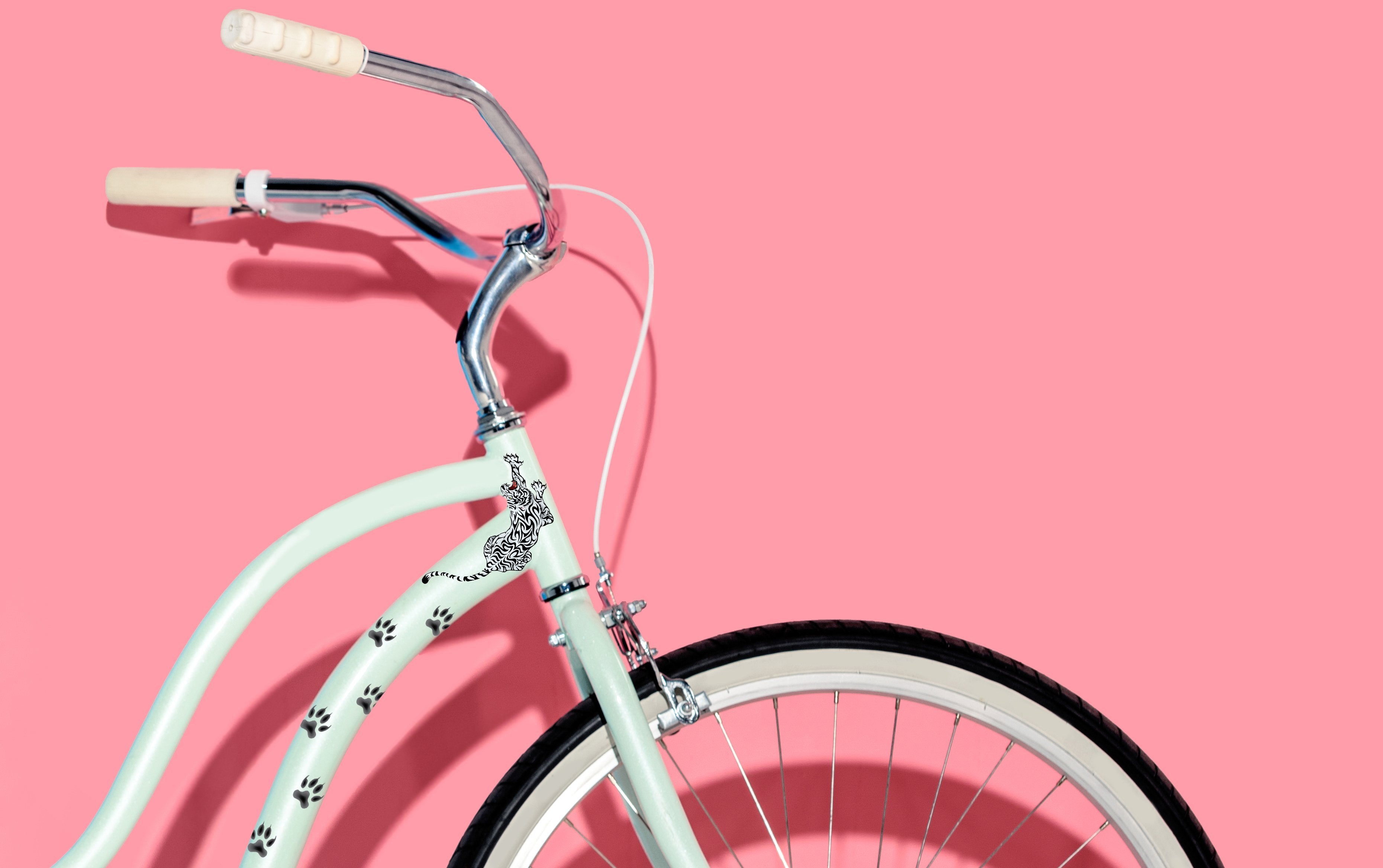 selbstklebender Aufkleber für ein Fahrrad - Tiger - life-decor.de