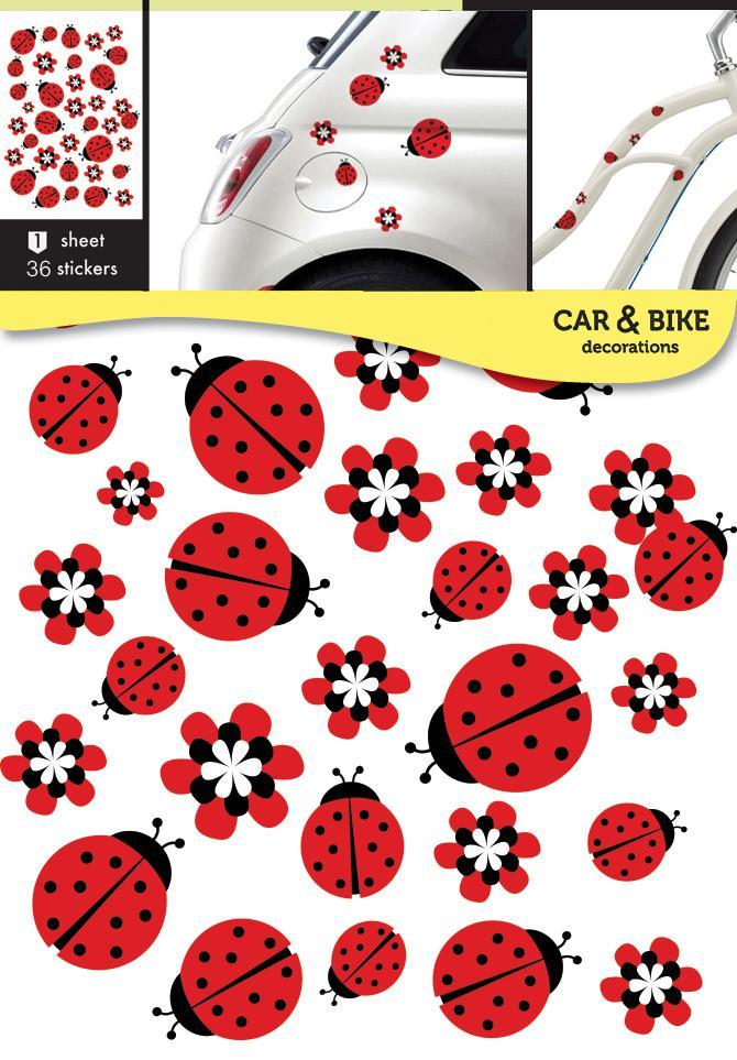 selbstklebender Aufkleber für ein Fahrrad - Marienkäfer - life-decor.de
