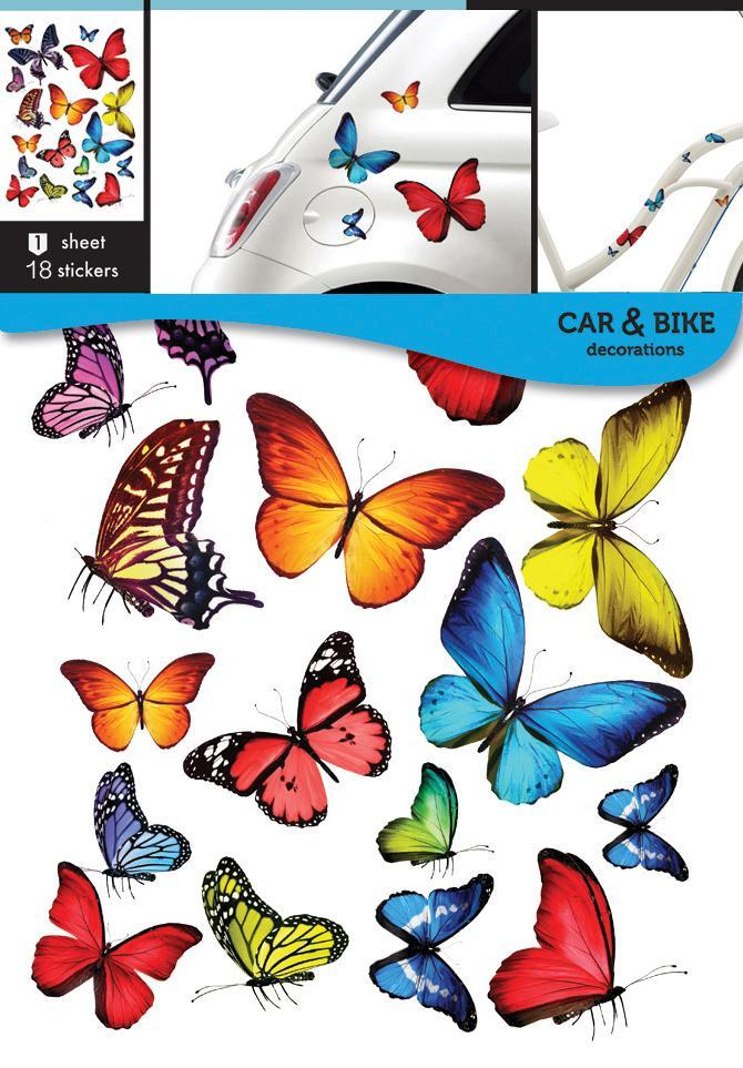 selbstklebender Aufkleber für ein Fahrrad - Schmetterlings - life-decor.de