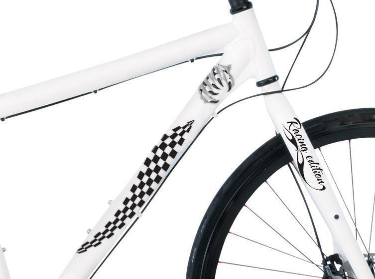 selbstklebender Aufkleber für ein Fahrrad - Rennflagge - life-decor.de