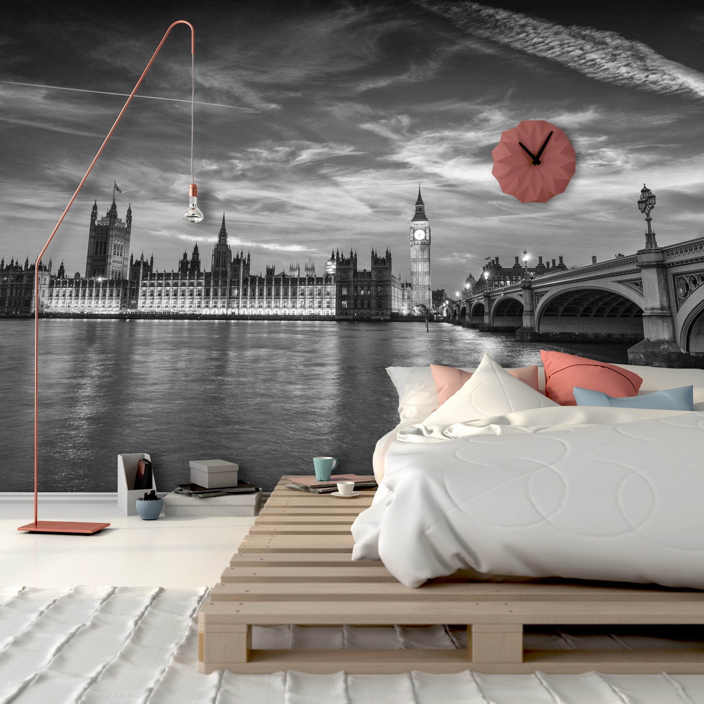 PVC Fototapete Westminster By Night - ECO Wandbild Selbstklebende Tapete - 3D Vinyl Wandsticker XXL SW221