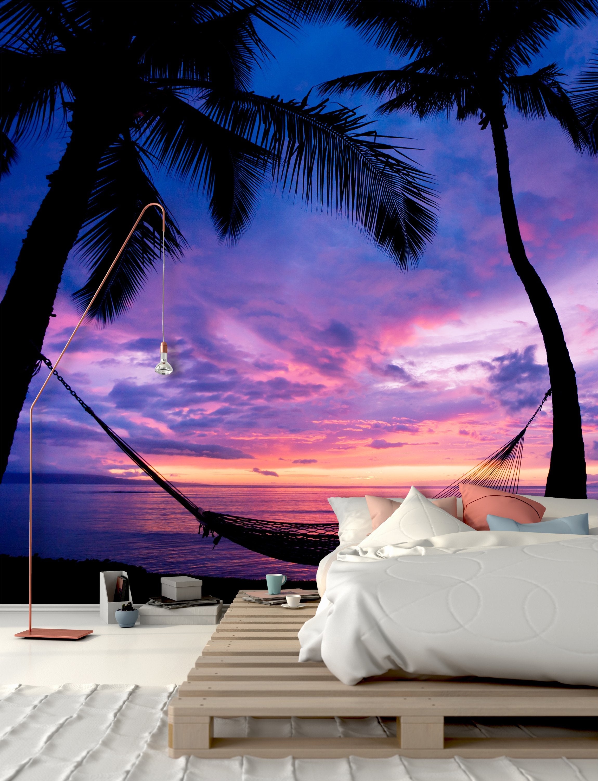 PVC Fototapete Beautiful Vacation Sunset - ECO Wandbild Selbstklebende Tapete - 3D Vinyl Wandsticker XXL SW210