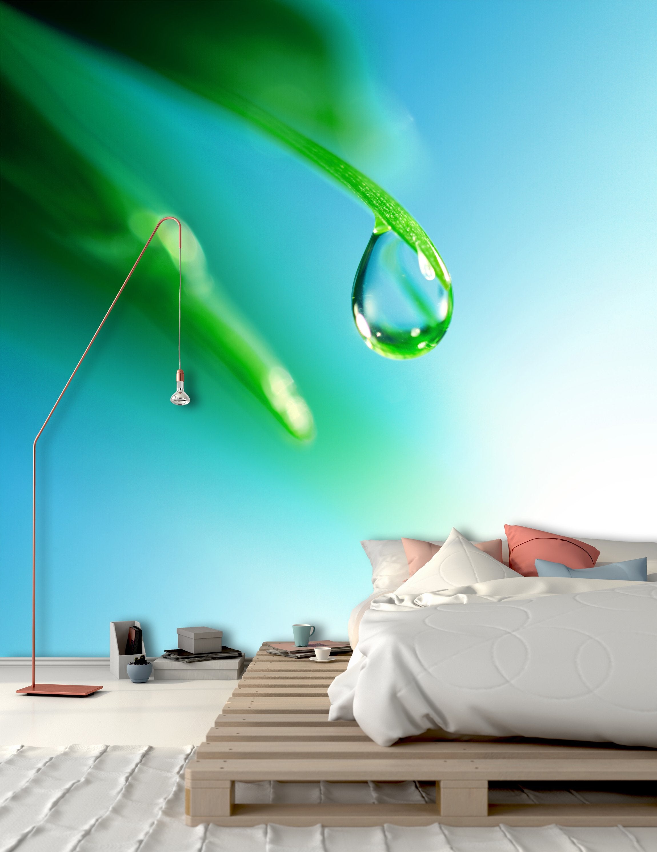 PVC Fototapete Shine Water Drop - ECO Wandbild Selbstklebende Tapete - 3D Vinyl Wandsticker XXL SW217