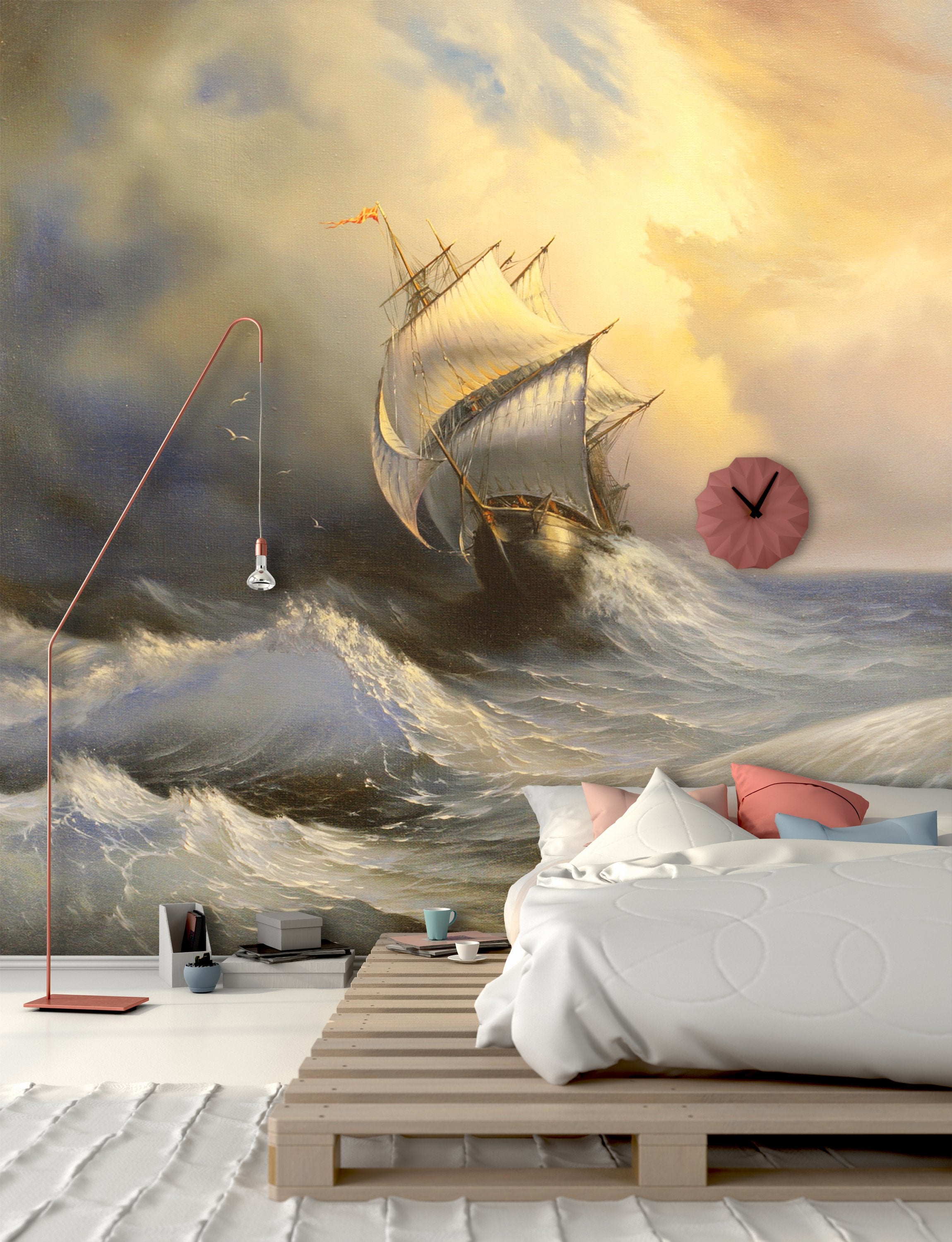 PVC Fototapete Stormy Sea - ECO Wandbild Selbstklebende Tapete - 3D Vinyl Wandsticker XXL SW188