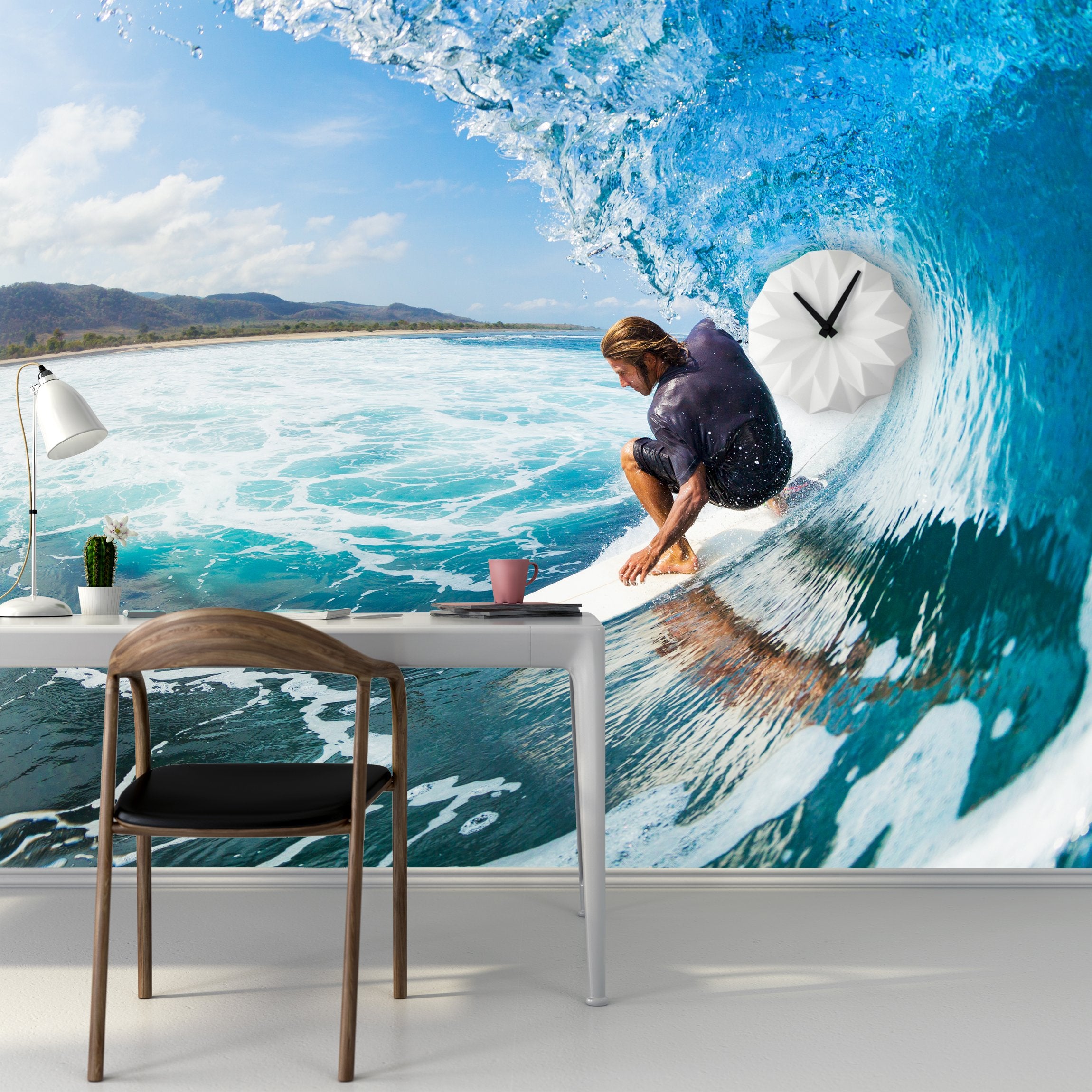 PVC Fototapete Surfing - ECO Wandbild Selbstklebende Tapete - 3D Vinyl Wandsticker XXL SW027