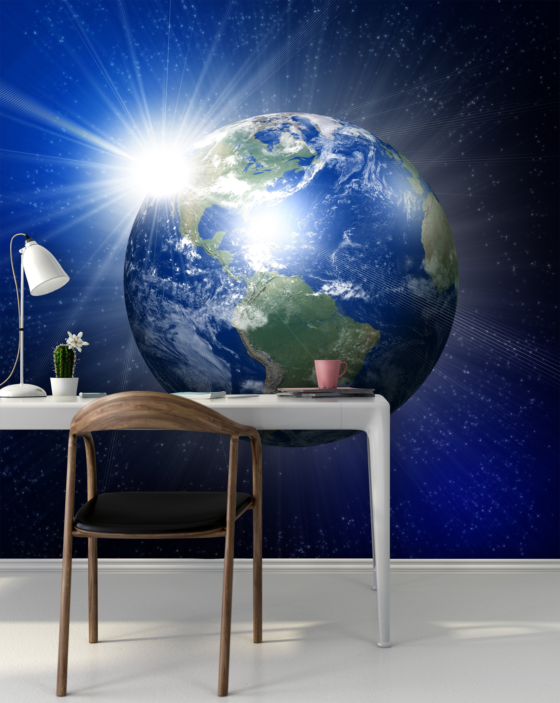 PVC Fototapete Planet Earth – ECO Wandbild Selbstklebende Tapete – 3D Vinyl Wandsticker XXL SW302 - life-decor.de