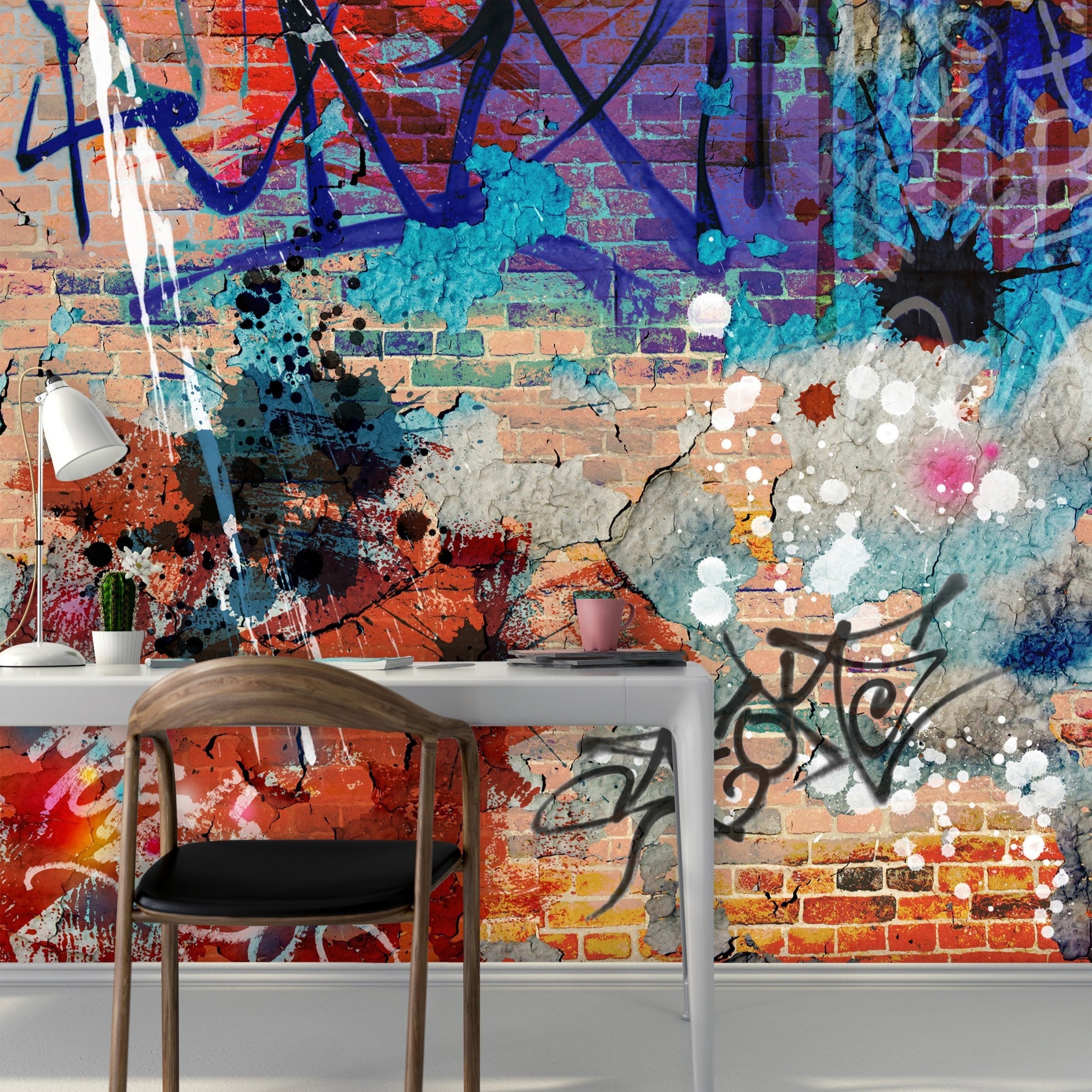 PVC Fototapete Graffiti Background - ECO Wandbild Selbstklebende Tapete - 3D Vinyl Wandsticker XXL SW205