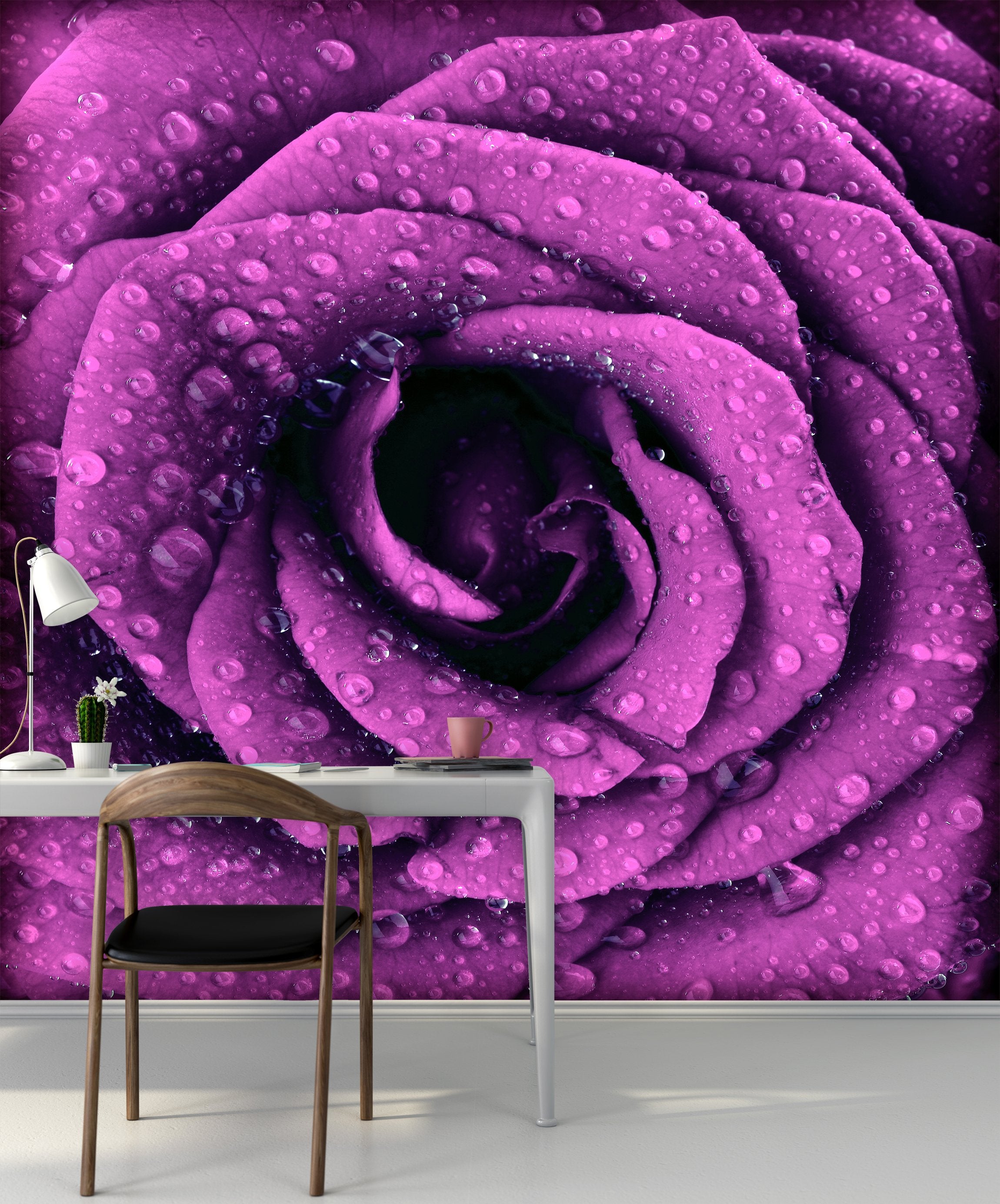 PVC Fototapete Purple Dark Rose - ECO Wandbild Selbstklebende Tapete - 3D Vinyl Wandsticker XXL SW249