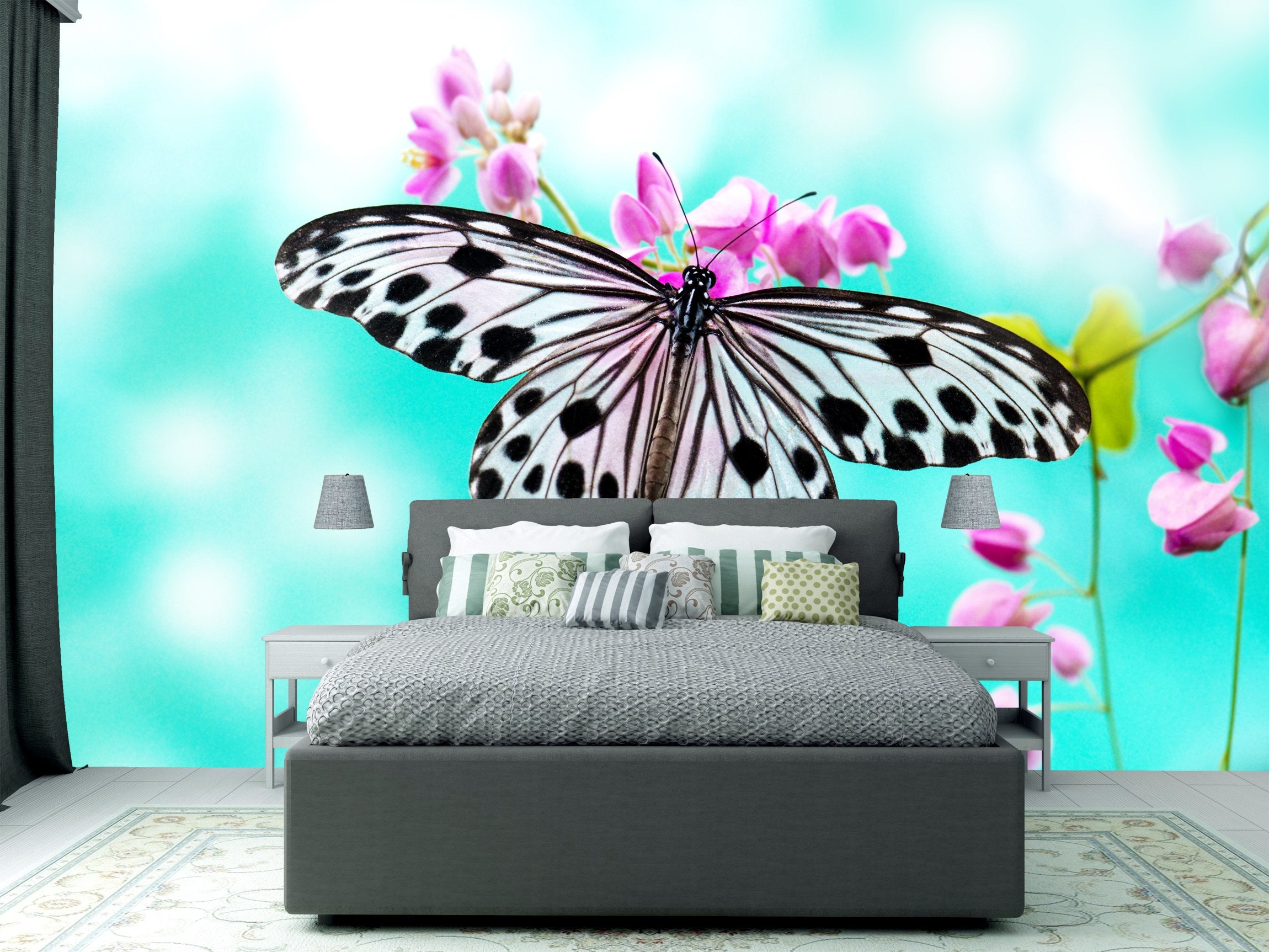 PVC Fototapete Rice Paper Butterfly - ECO Wandbild Selbstklebende Tapete - 3D Vinyl Wandsticker XXL SW266