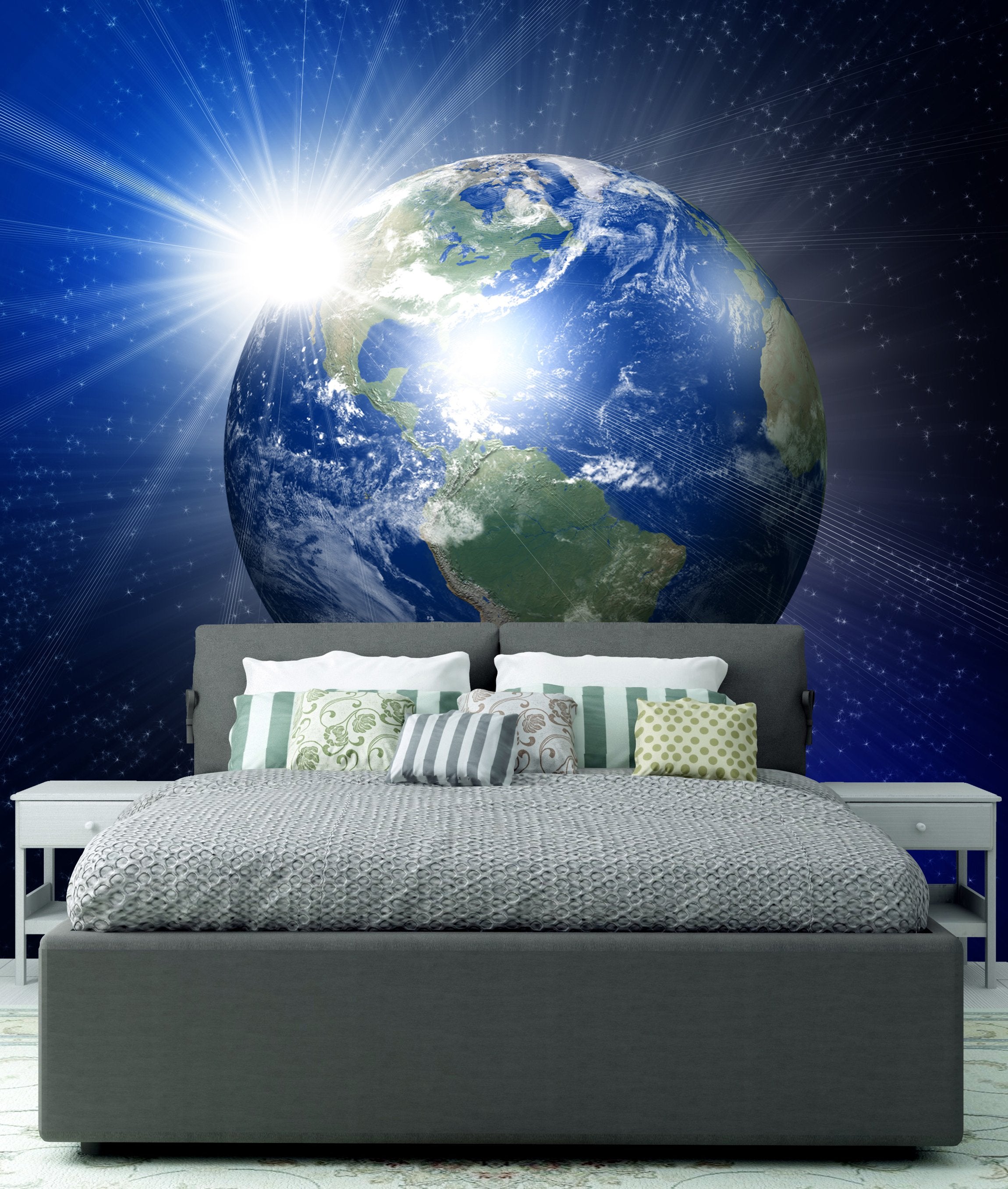 PVC Fototapete Planet Earth – ECO Wandbild Selbstklebende Tapete – 3D Vinyl Wandsticker XXL SW302 - life-decor.de