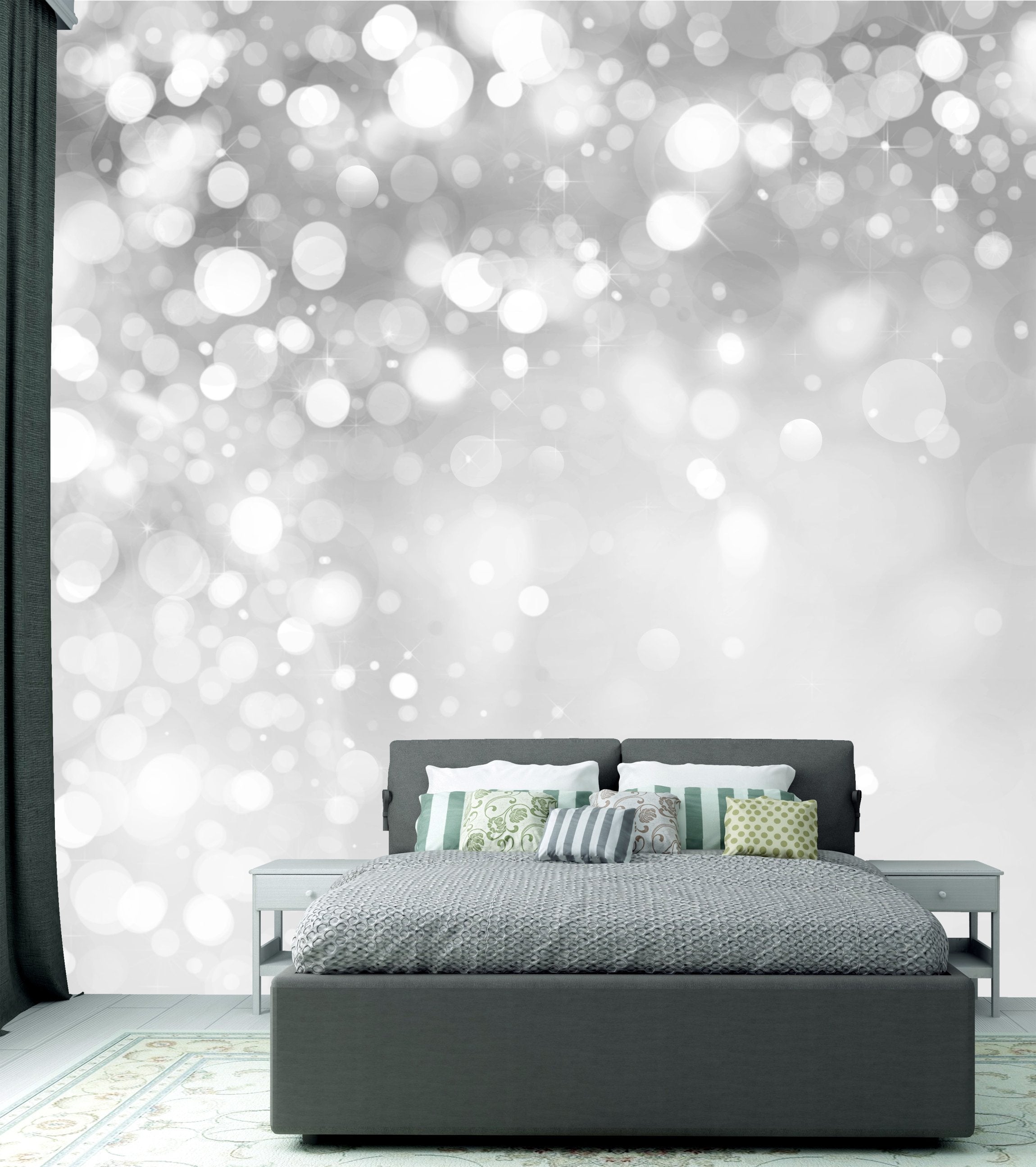 PVC Fototapete Lights On Grey – ECO Wandbild Selbstklebende Tapete – 3D Vinyl Wandsticker XXL SW191 - life-decor.de