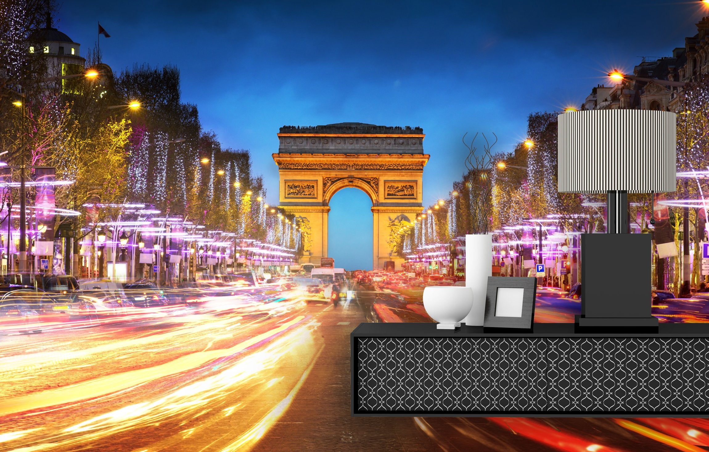 PVC Fototapete Paris City – ECO Wandbild Selbstklebende Tapete – 3D Vinyl Wandsticker XXL SW063 - life-decor.de