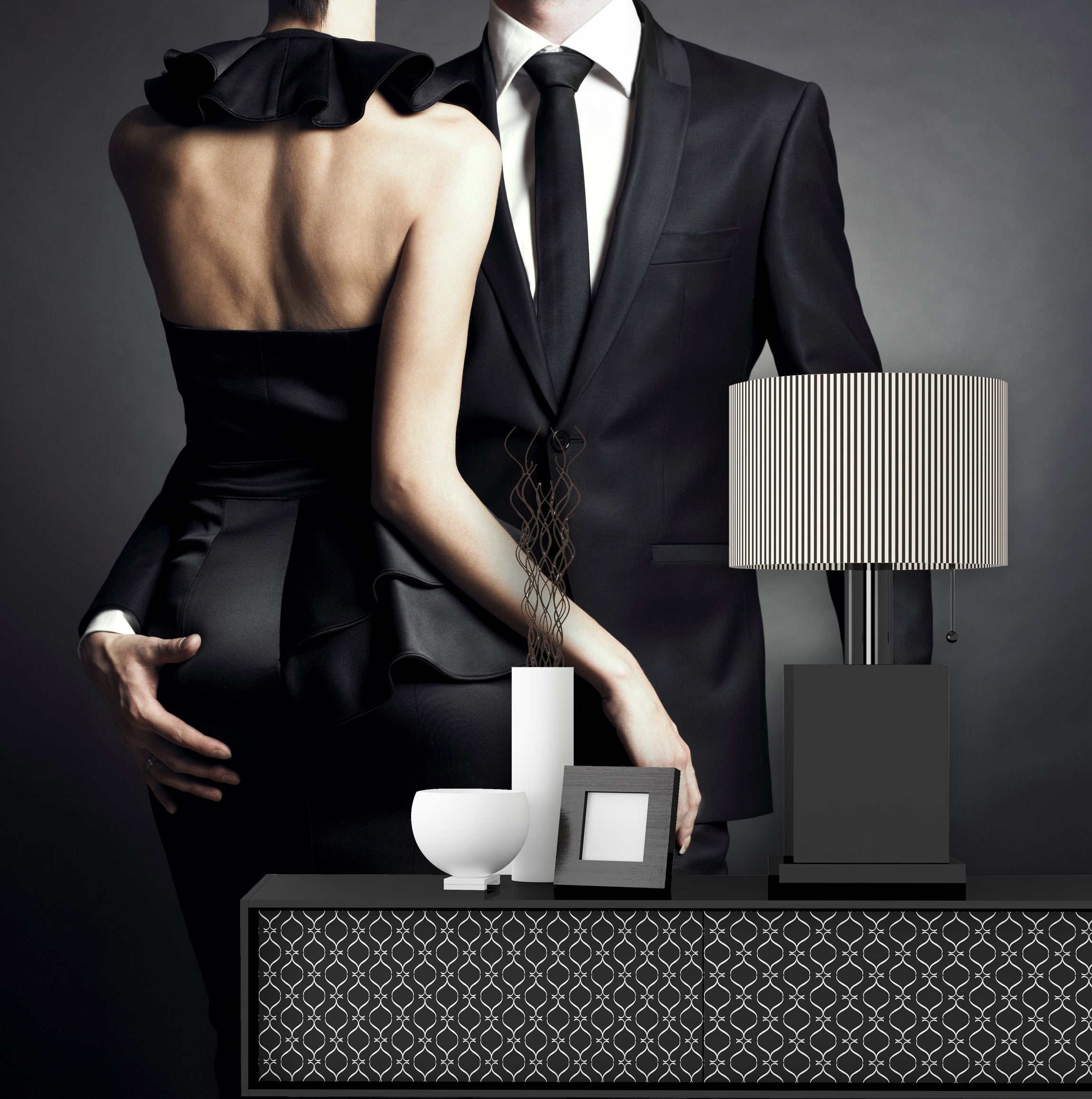 PVC Fototapete Young Elegant Couple - ECO Wandbild Selbstklebende Tapete - 3D Vinyl Wandsticker XXL SW138