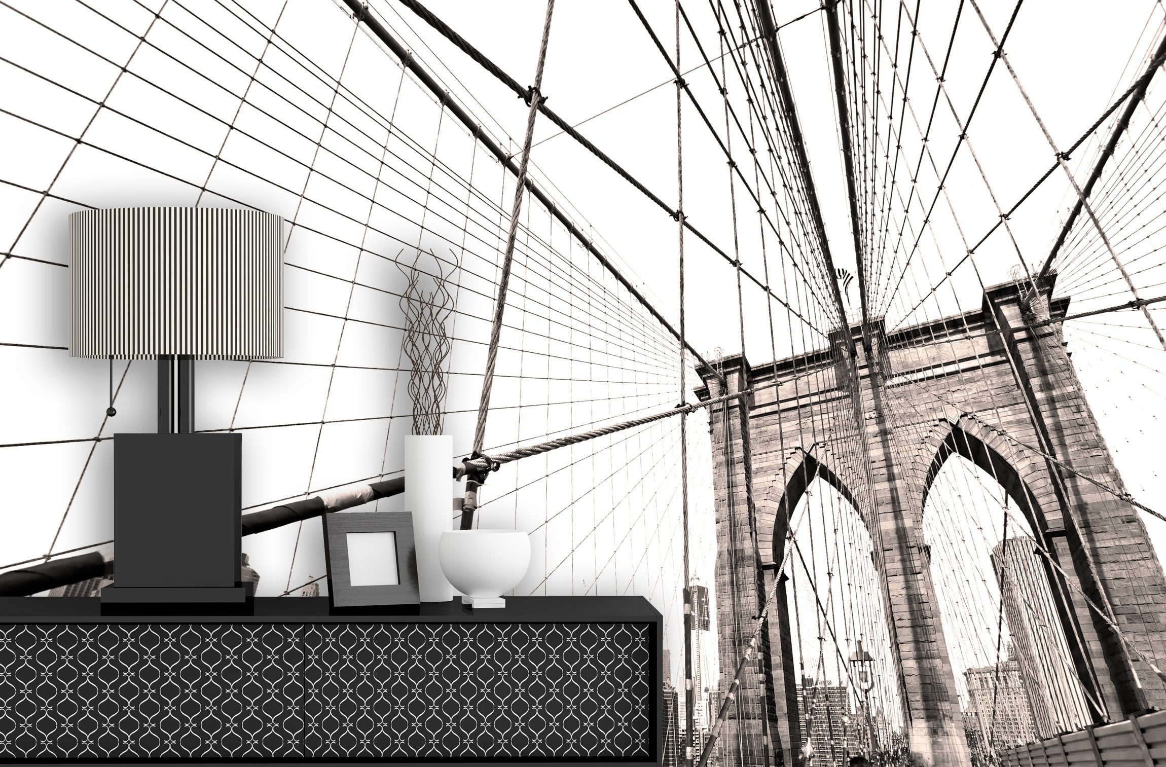 PVC Fototapete Manhattan Bridge - ECO Wandbild Selbstklebende Tapete - 3D Vinyl Wandsticker XXL SW132