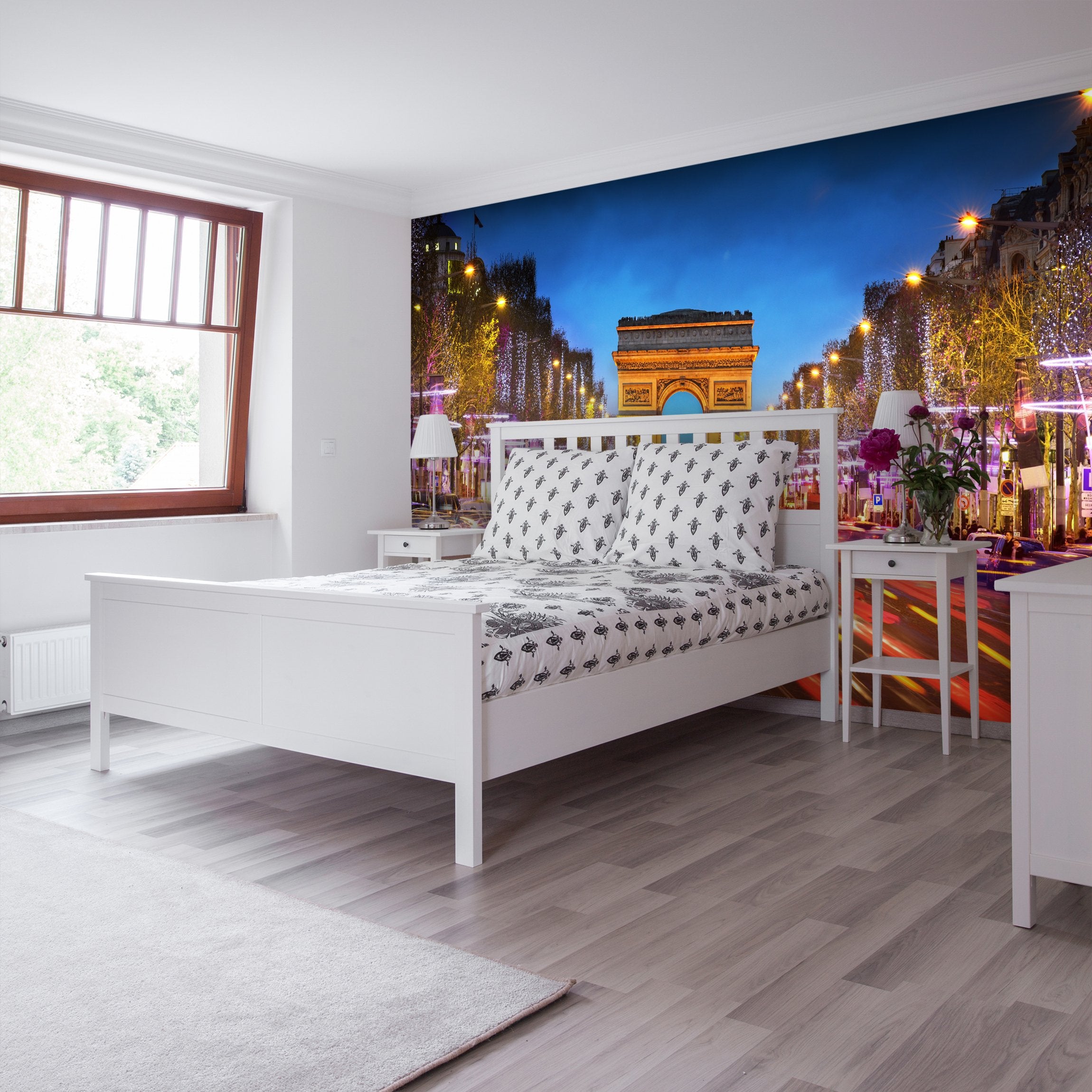 PVC Fototapete Paris City – ECO Wandbild Selbstklebende Tapete – 3D Vinyl Wandsticker XXL SW063 - life-decor.de