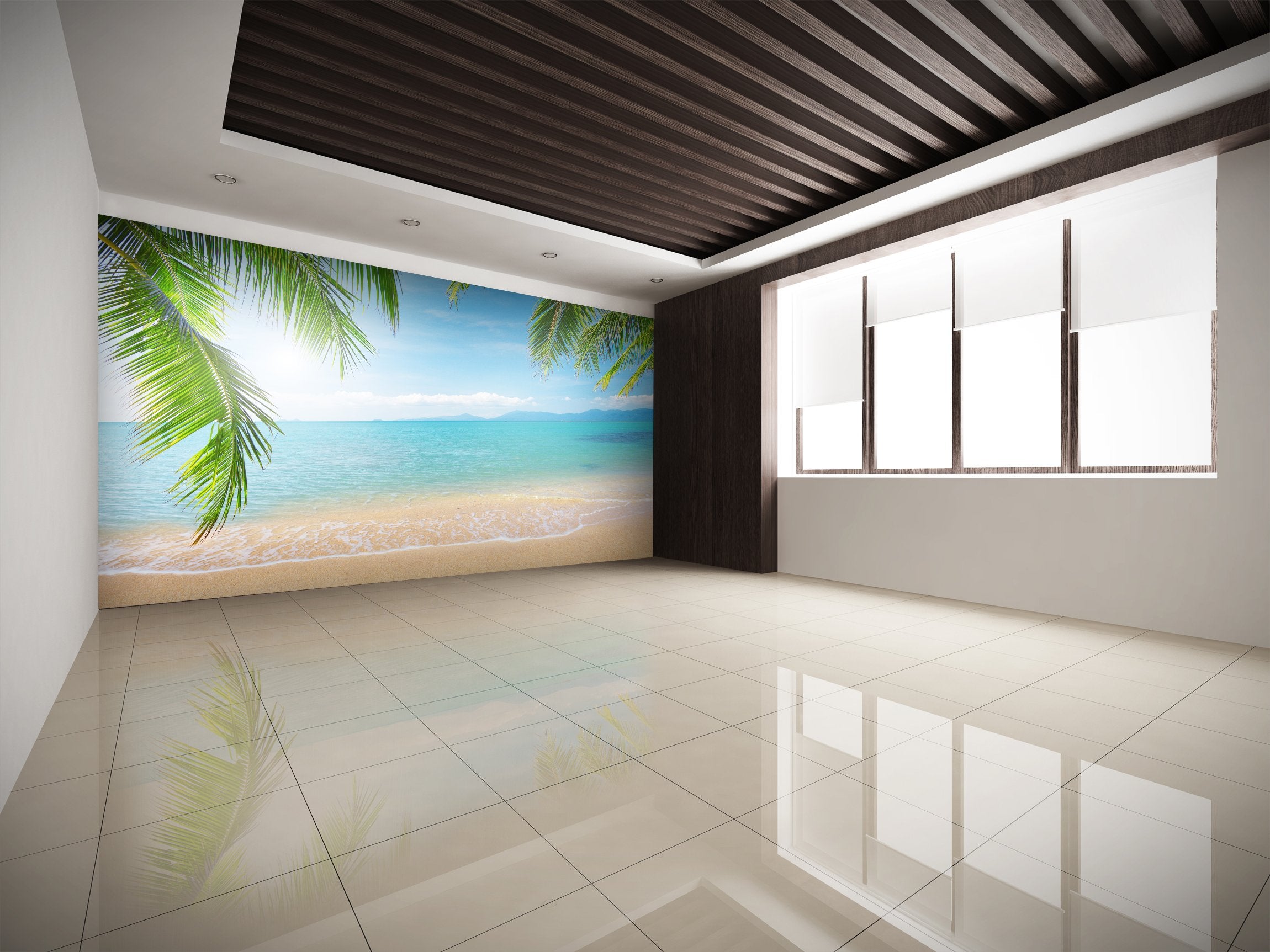 PVC Fototapete Palm – ECO Wandbild Selbstklebende Tapete – 3D Vinyl Wandsticker XXL SW067 - life-decor.de