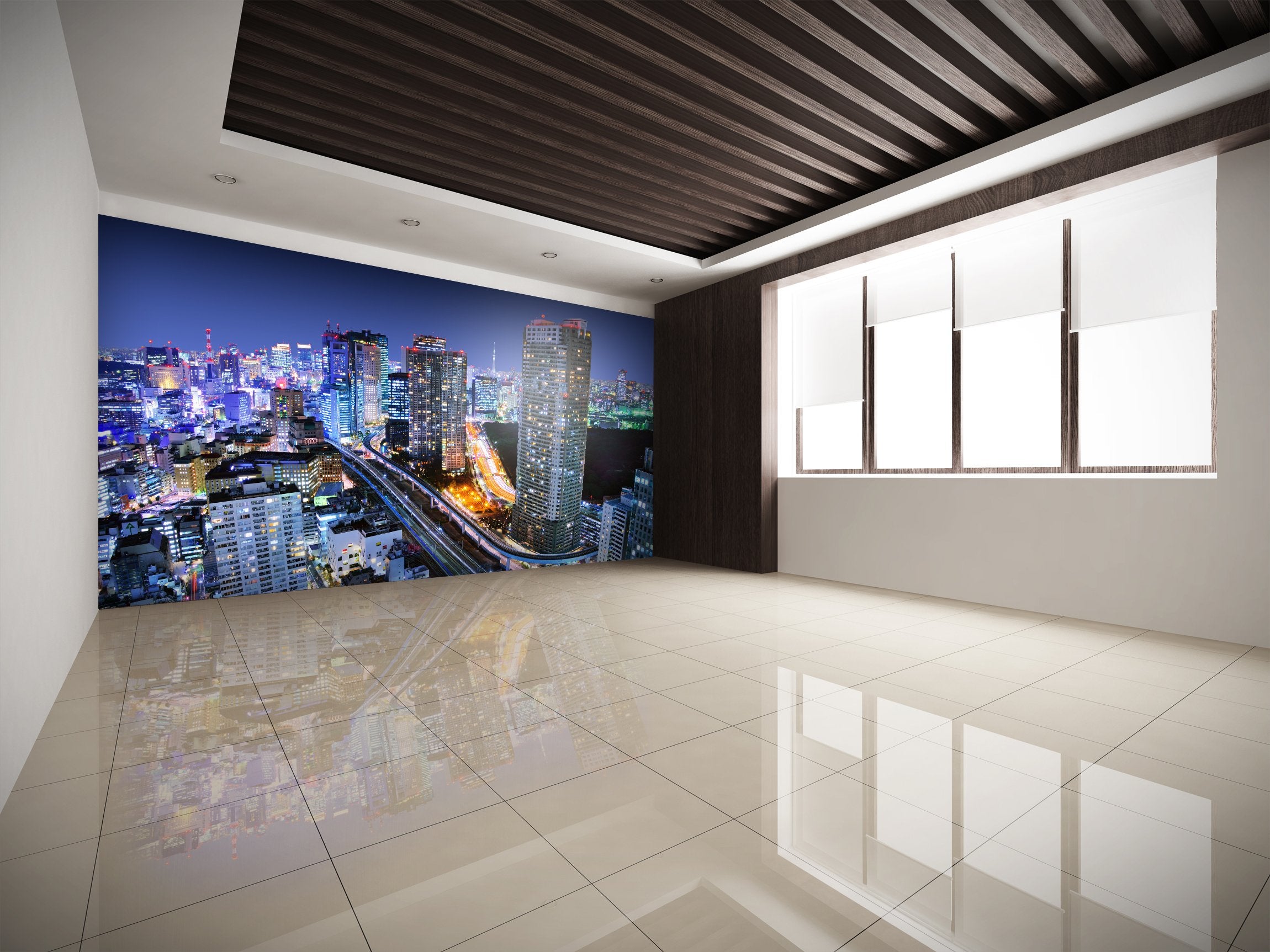 PVC Fototapete Tokyo Cityscape - ECO Wandbild Selbstklebende Tapete - 3D Vinyl Wandsticker XXL SW038