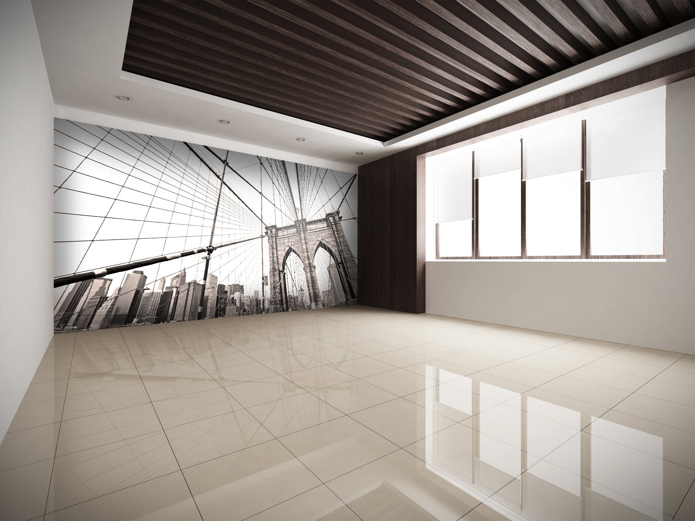 PVC Fototapete Manhattan Bridge - ECO Wandbild Selbstklebende Tapete - 3D Vinyl Wandsticker XXL SW132