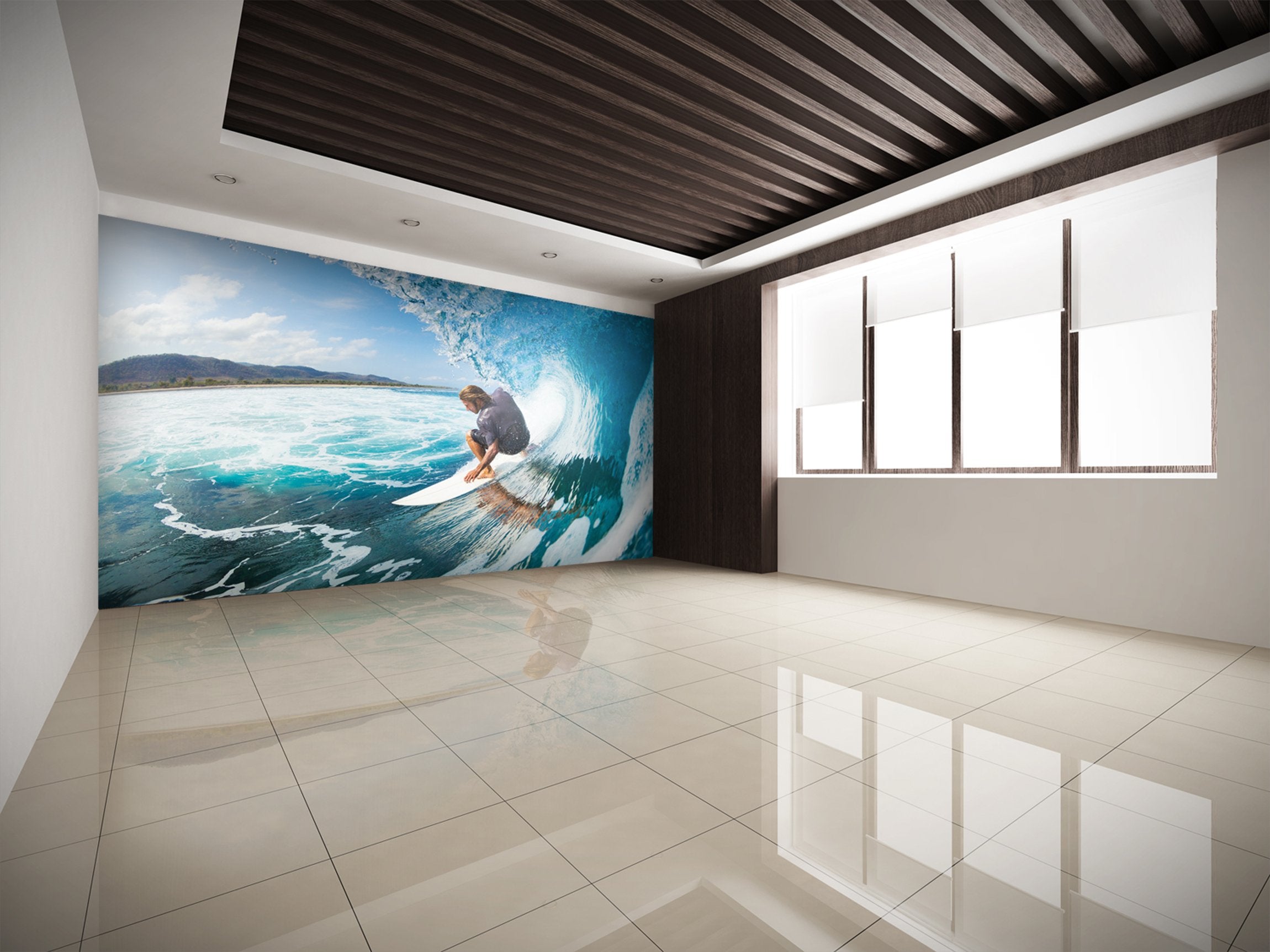 PVC Fototapete Surfing - ECO Wandbild Selbstklebende Tapete - 3D Vinyl Wandsticker XXL SW027