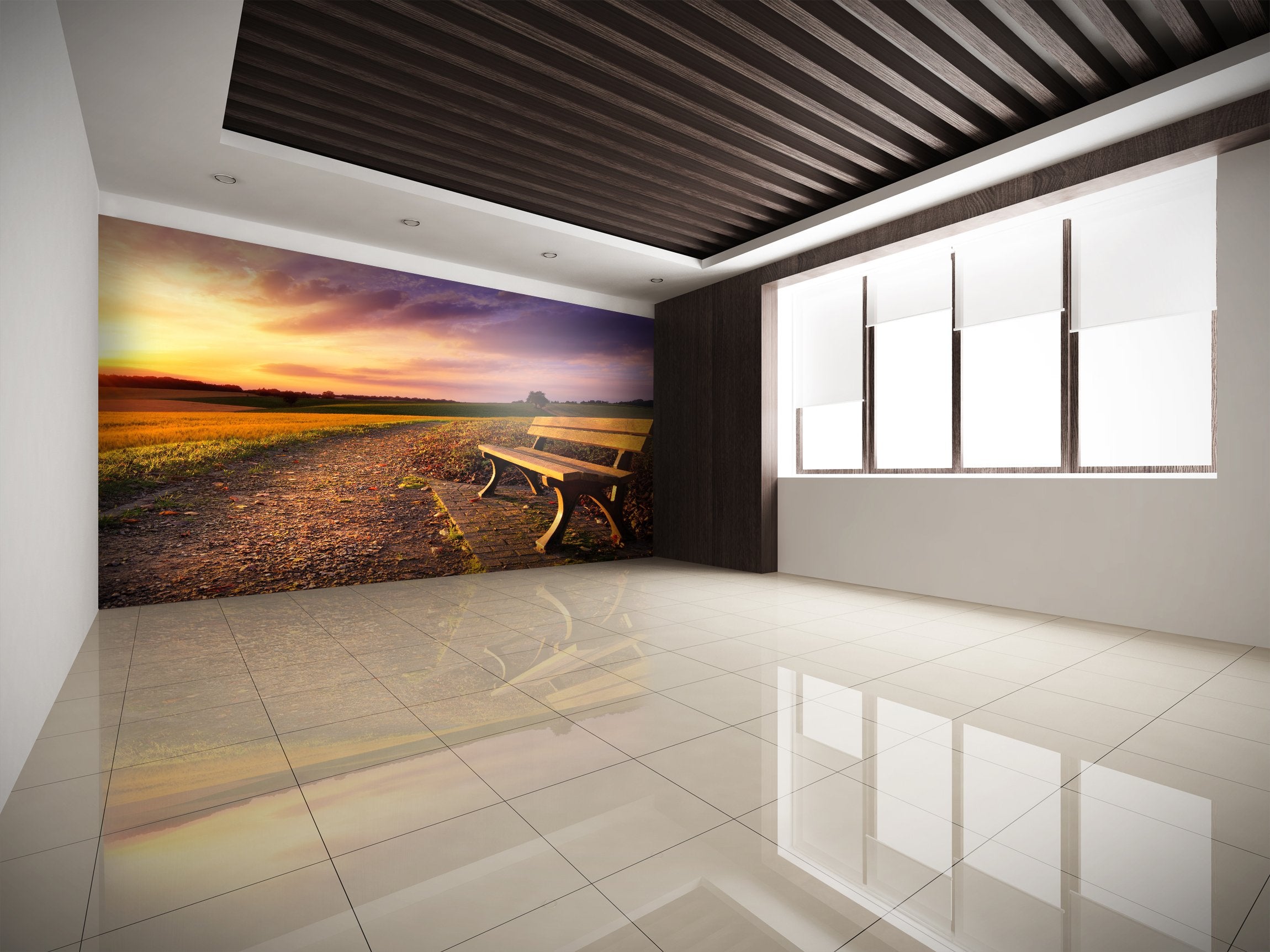 PVC Fototapete Colorful Sunset - ECO Wandbild Selbstklebende Tapete - 3D Vinyl Wandsticker XXL SW290