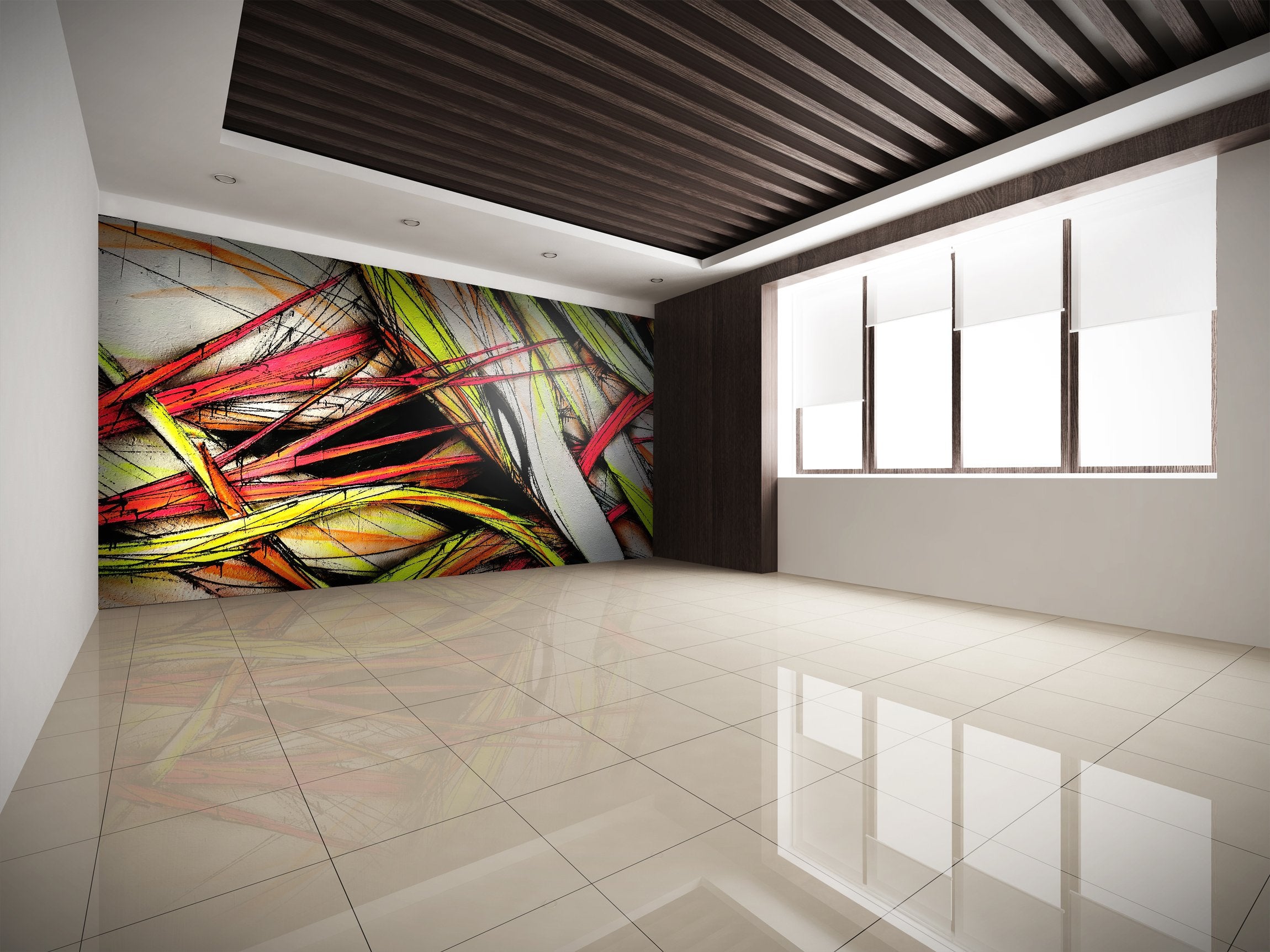 PVC Fototapete Grunge Colorful - ECO Wandbild Selbstklebende Tapete - 3D Vinyl Wandsticker XXL SW152