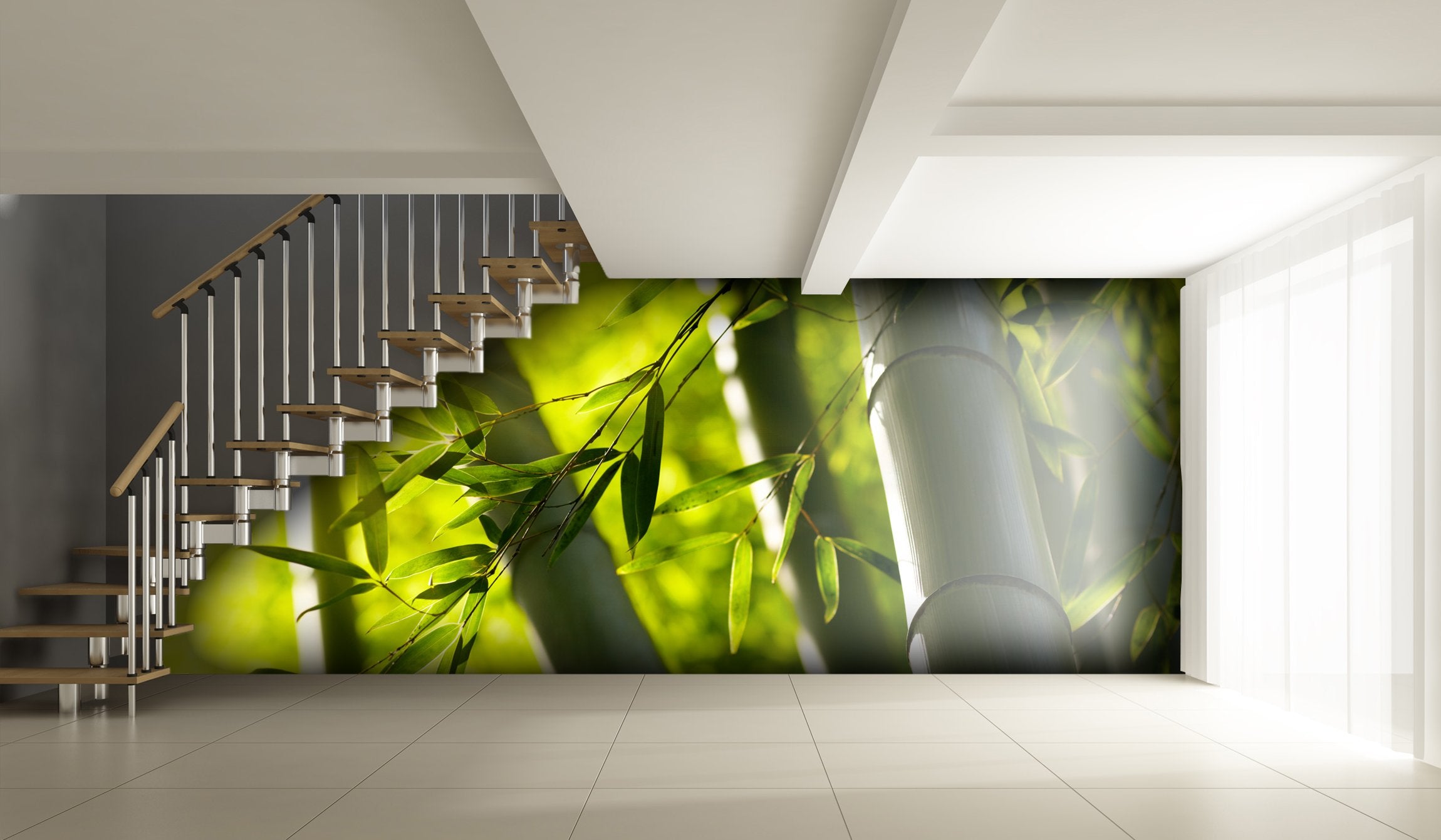 PVC Fototapete Bamboo Forest - ECO Wandbild Selbstklebende Tapete - 3D Vinyl Wandsticker XXL SW085