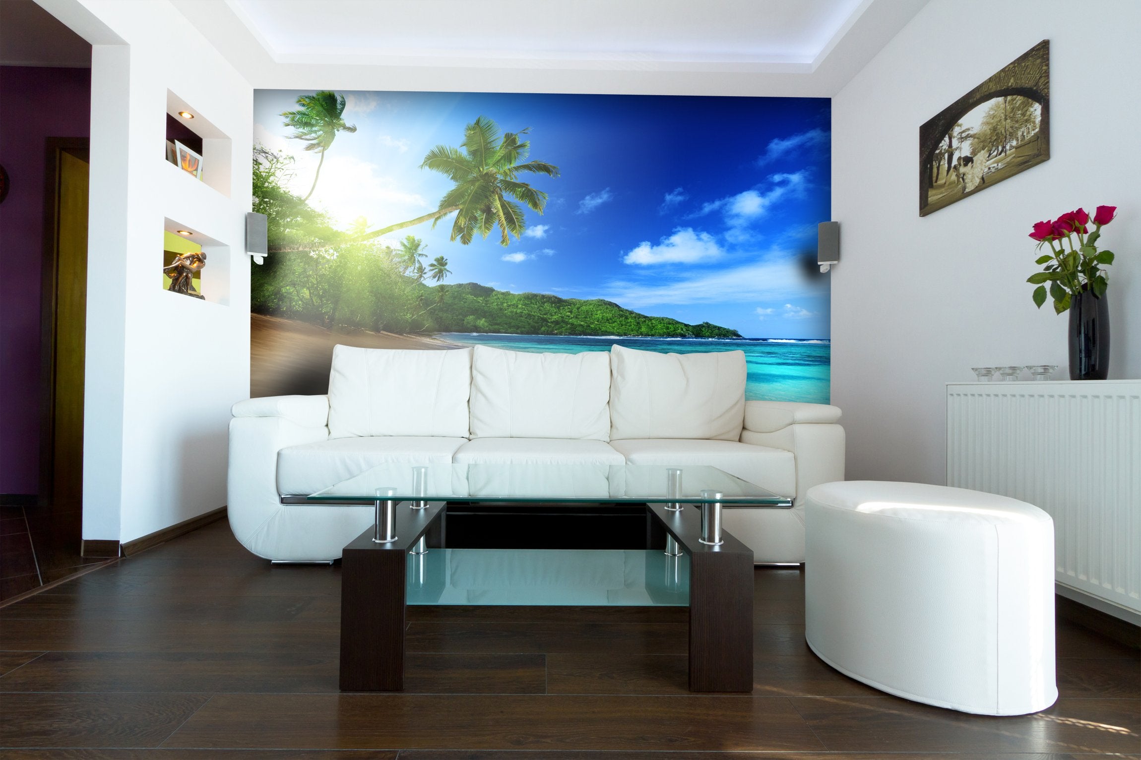PVC Fototapete Beach In Sunset - ECO Wandbild Selbstklebende Tapete - 3D Vinyl Wandsticker XXL SW094