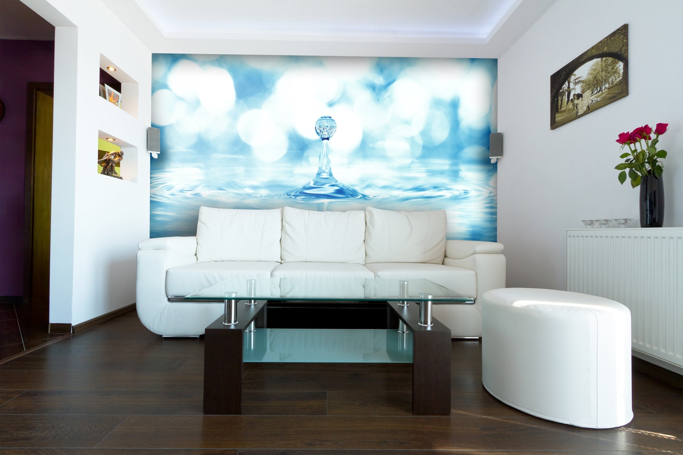 PVC Fototapete Water Drop - ECO Wandbild Selbstklebende Tapete - 3D Vinyl Wandsticker XXL SW218
