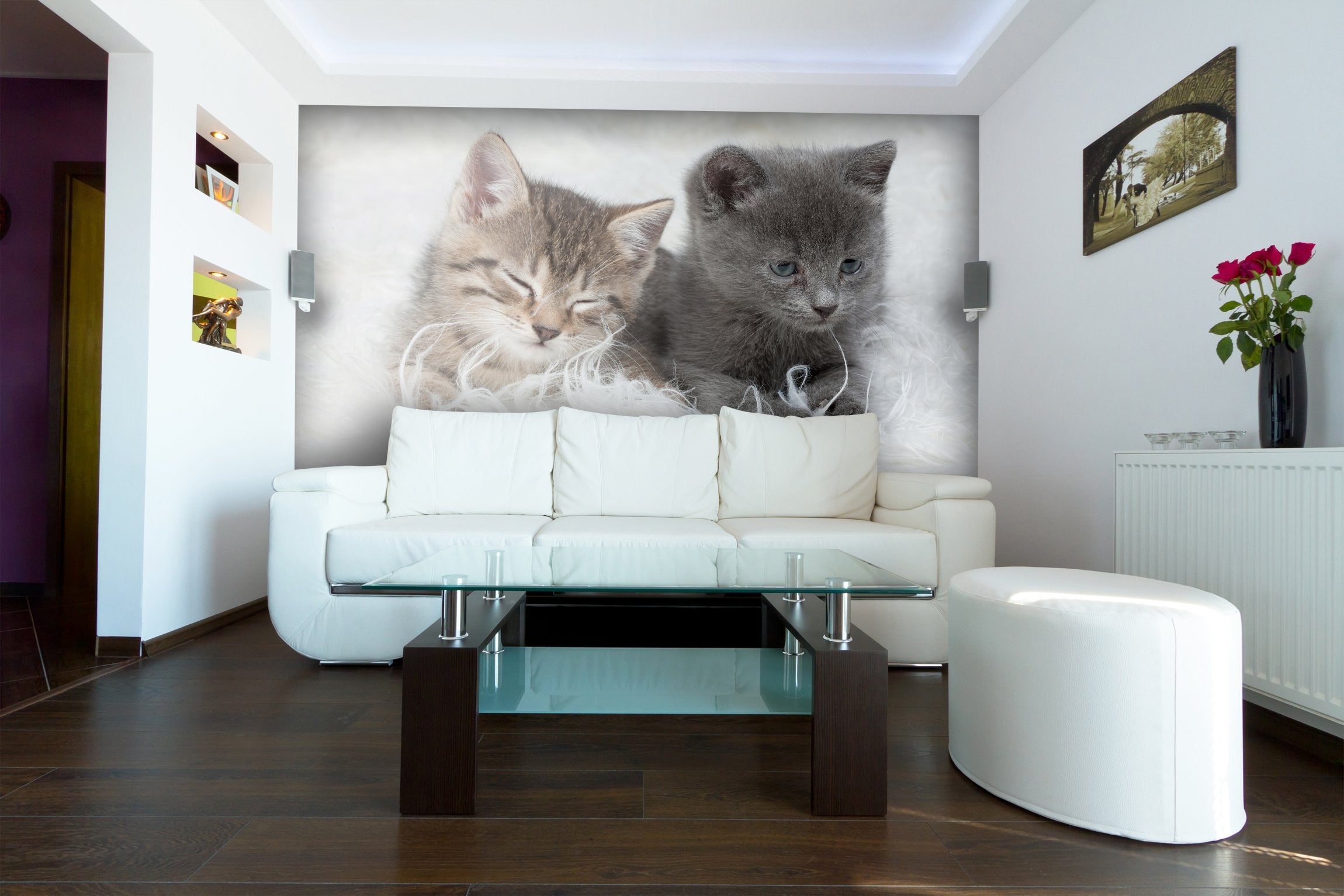 PVC Fototapete Little Kittens – ECO Wandbild Selbstklebende Tapete – 3D Vinyl Wandsticker XXL SW117 - life-decor.de