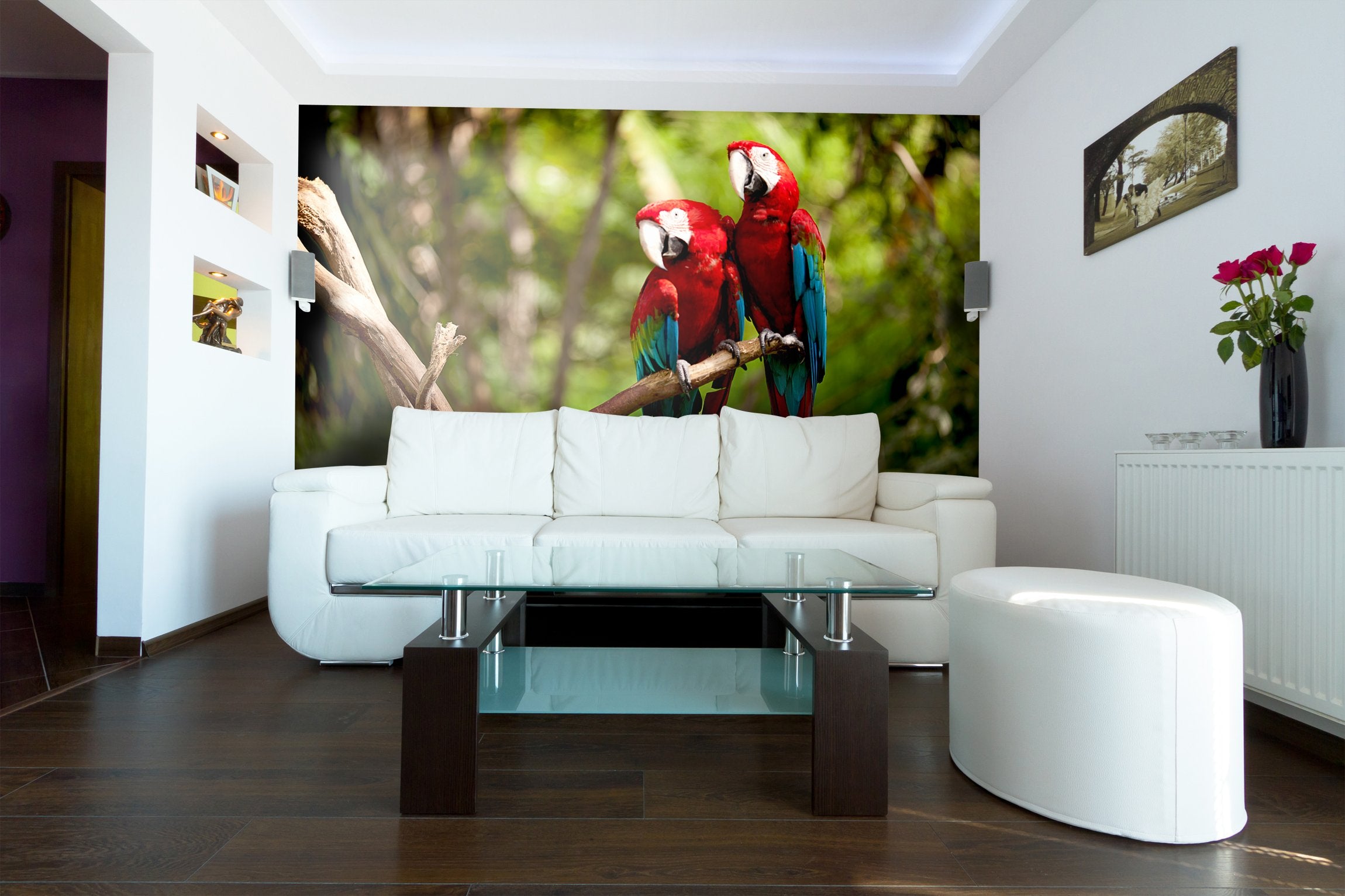 PVC Fototapete Colorful Macaw - ECO Wandbild Selbstklebende Tapete - 3D Vinyl Wandsticker XXL SW023